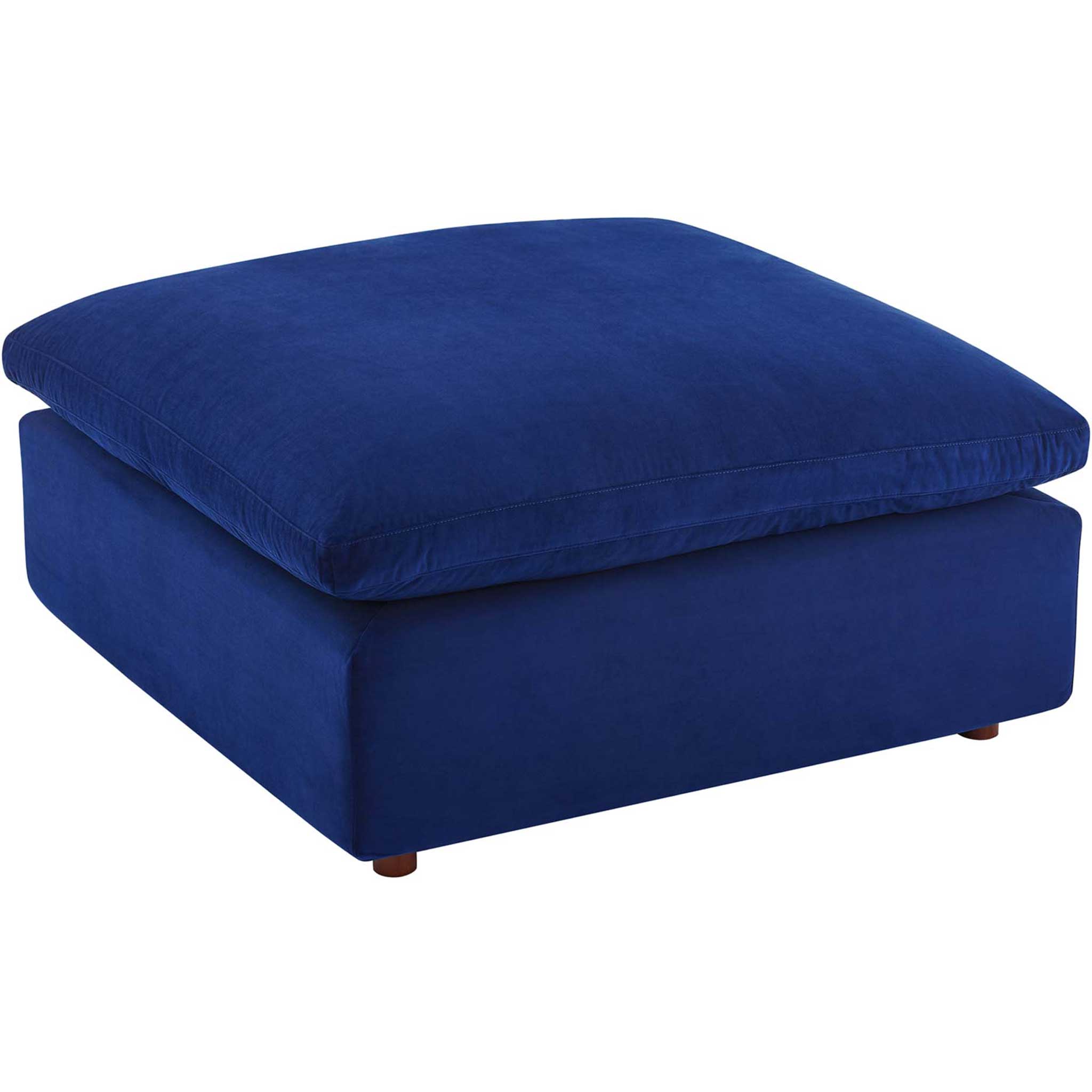 Carmen 6 Piece Modular Velvet Sofa with Ottomans Navy - Image 7