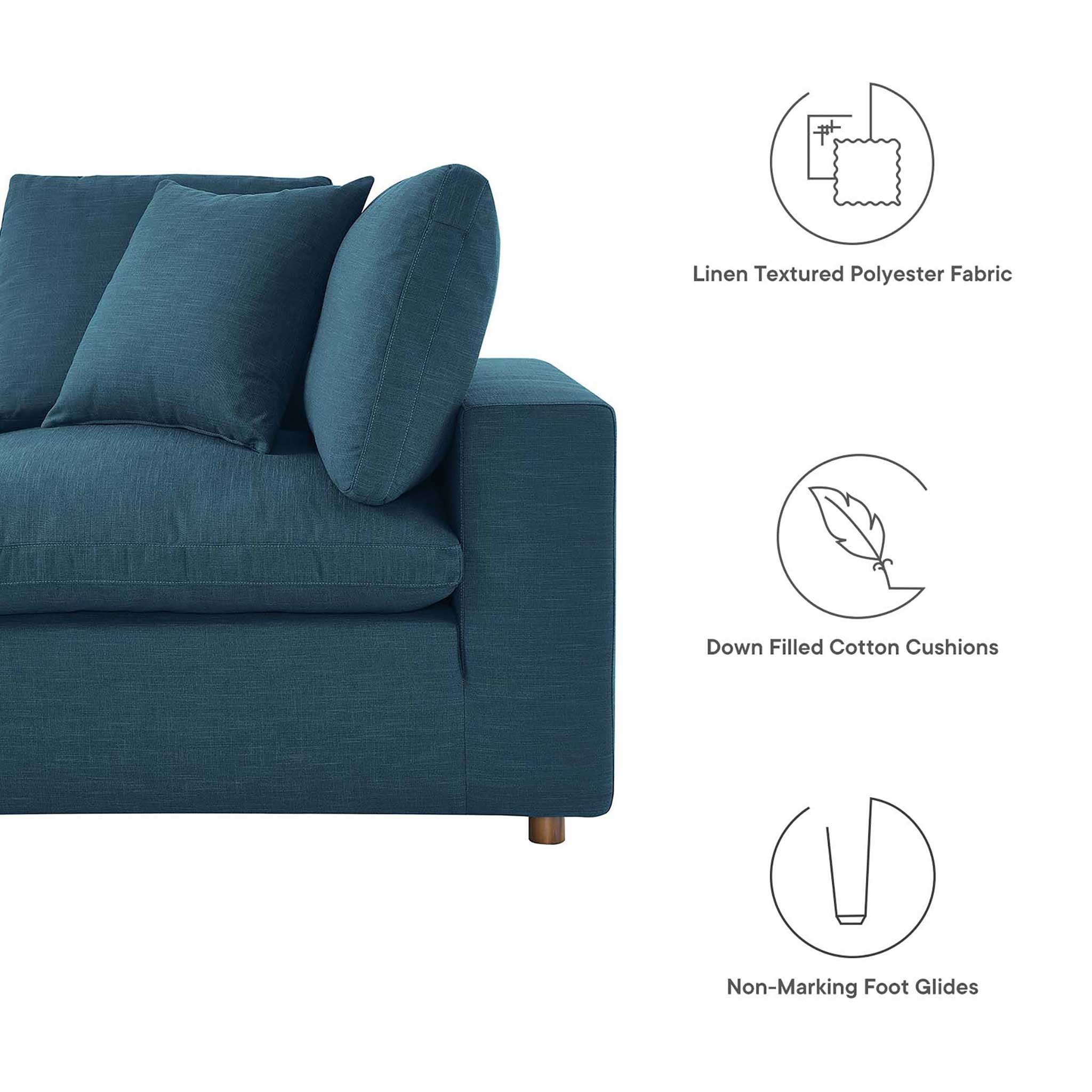 Carmen Down Filled Overstuffed Loveseat Azure - Image 3