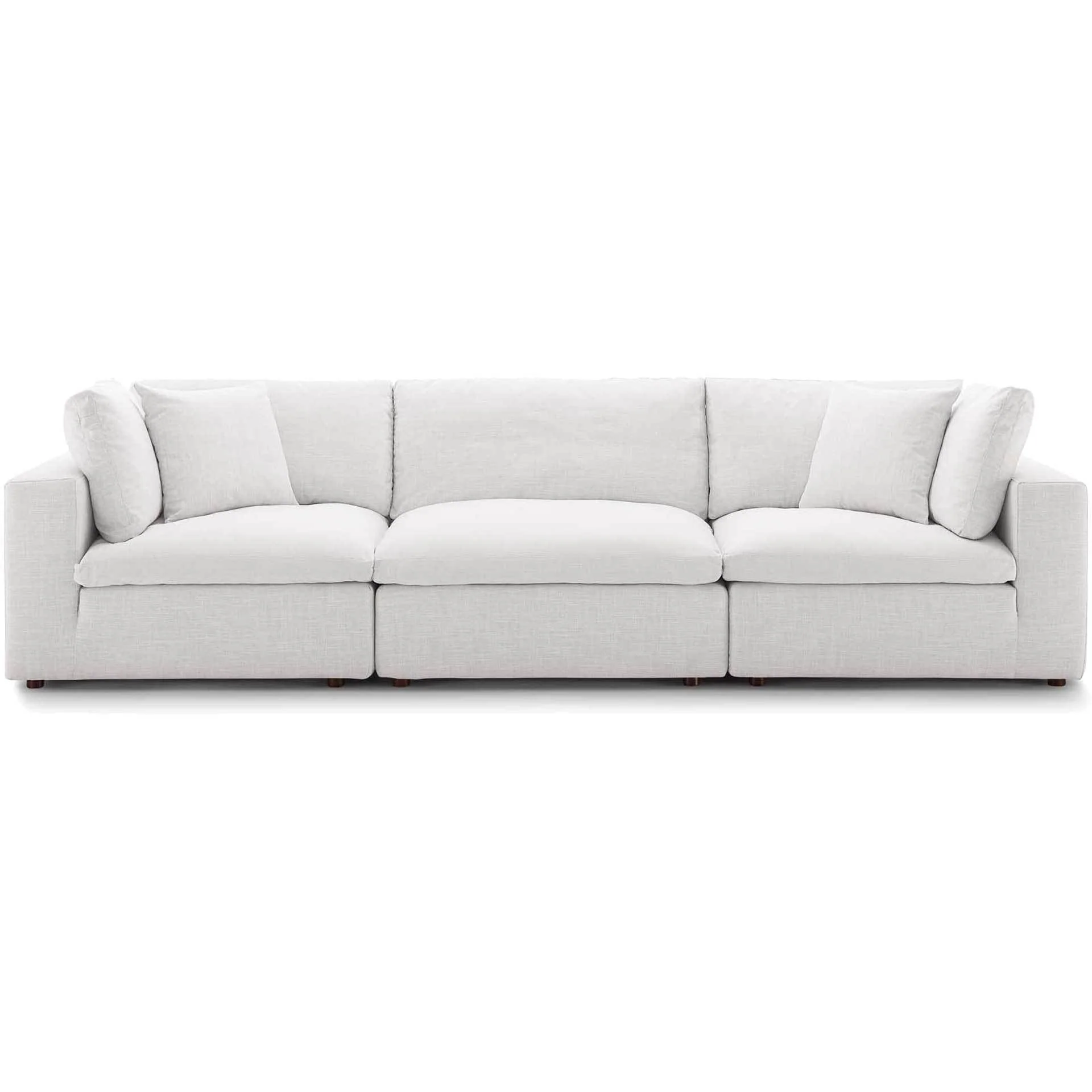 Carmen Down Filled Overstuffed Sofa Beige