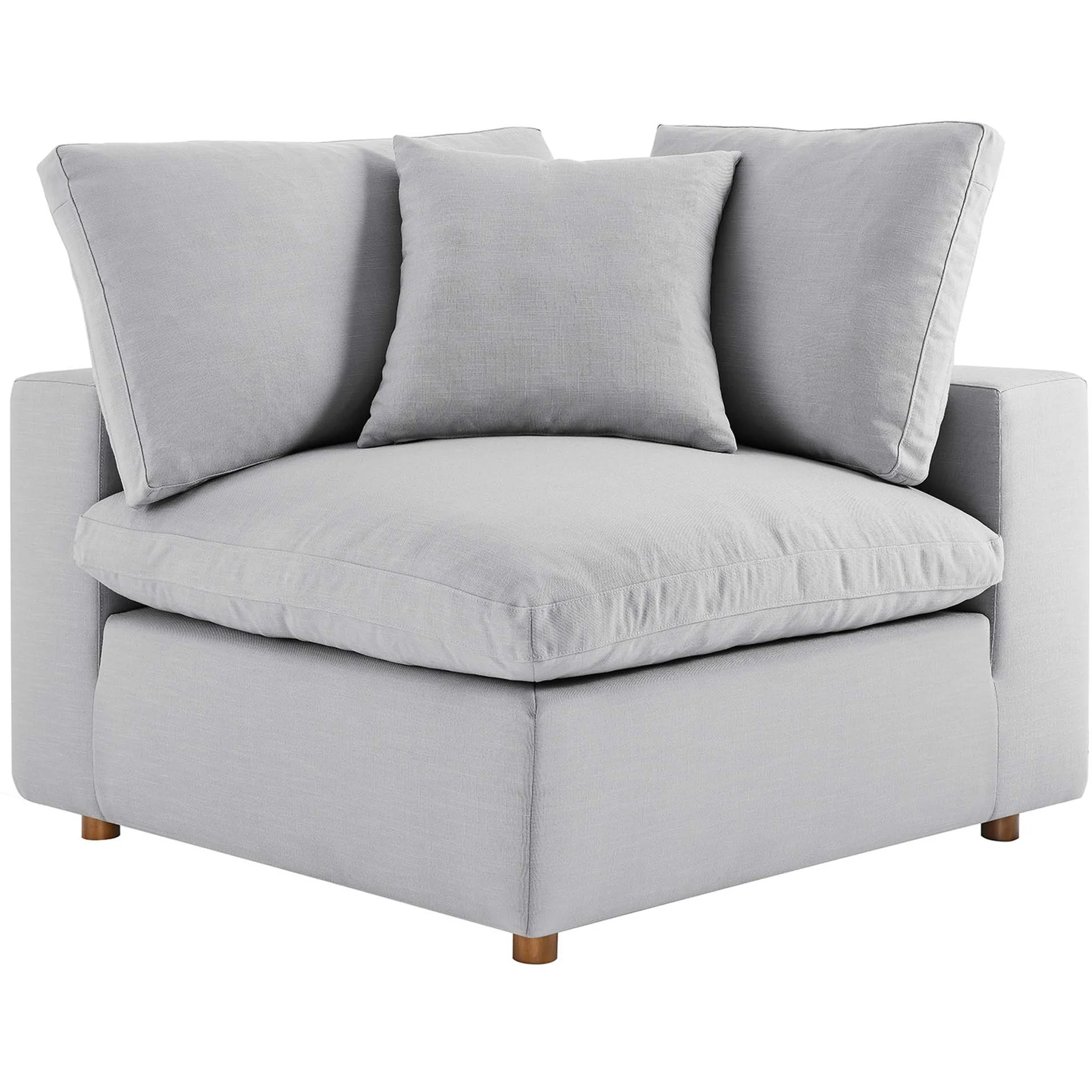 Carmen Down Filled Overstuffed Sofa Light Gray - Image 4