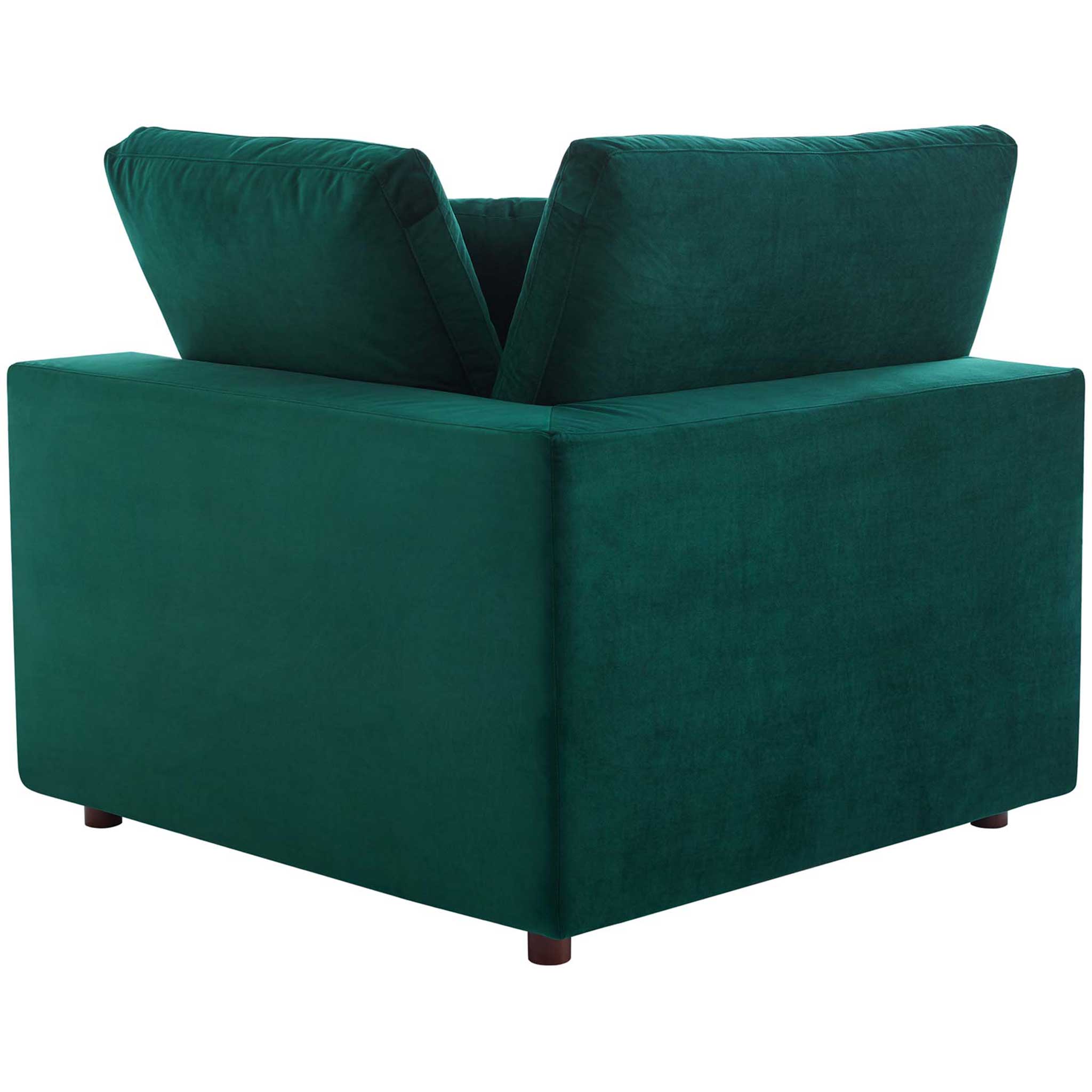 Carmen Down Filled Overstuffed Velvet Loveseat Green - Image 4