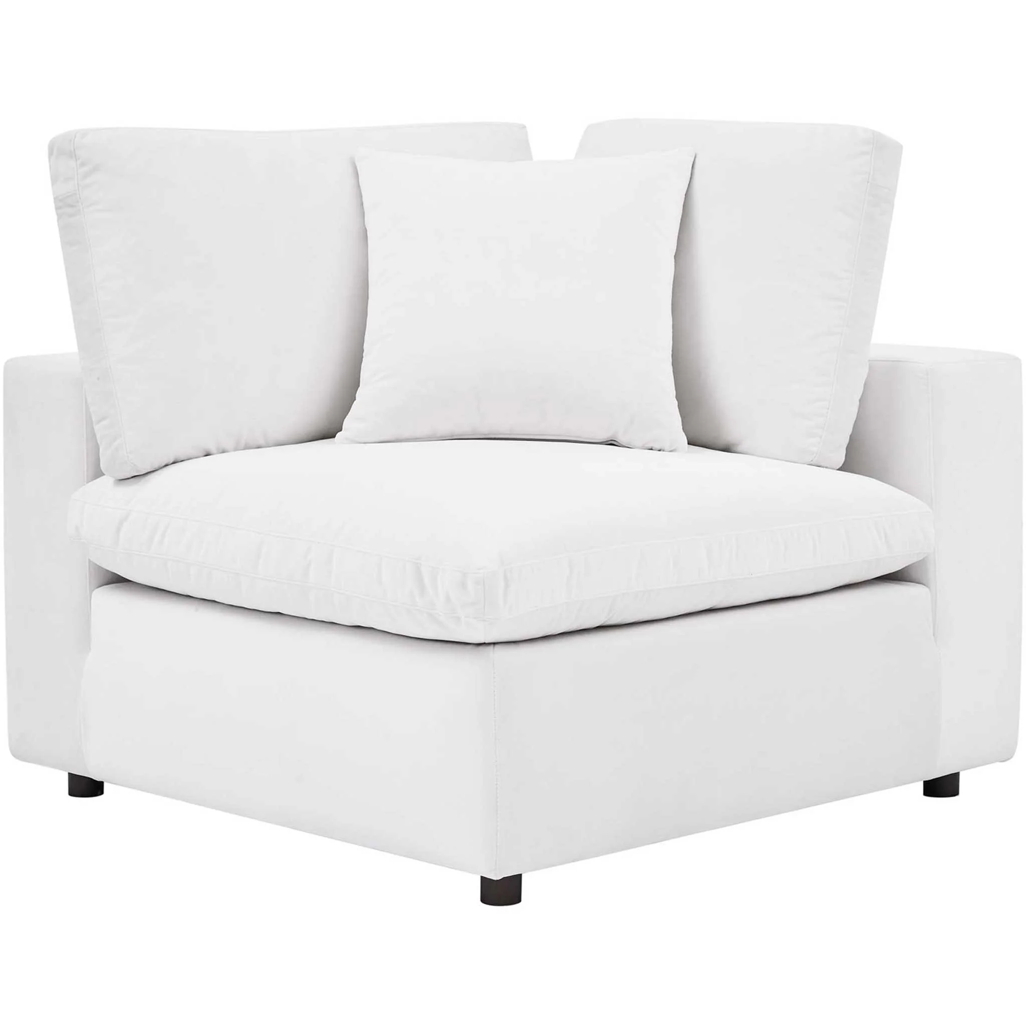 Carmen Down Filled Overstuffed Velvet Loveseat White - Image 3