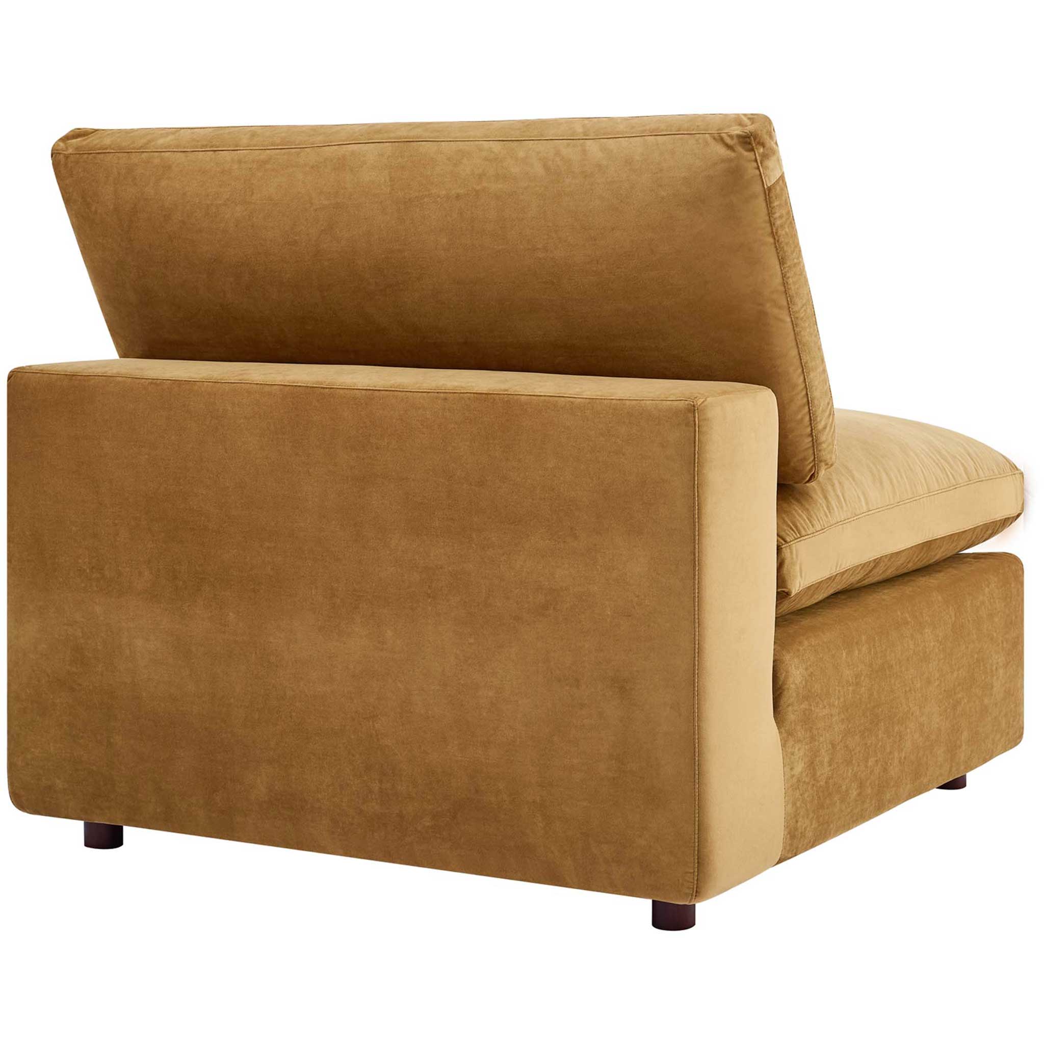 Carmen Down Filled Overstuffed Velvet Sofa Cognac - Image 8