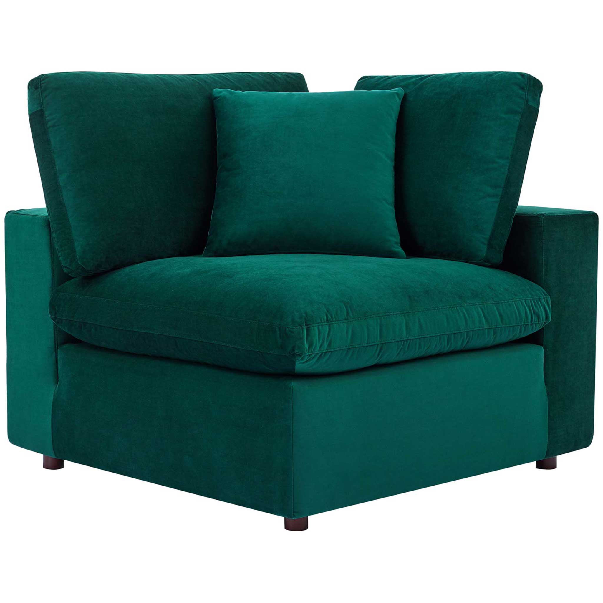 Carmen Down Filled Overstuffed Velvet Sofa Green - Image 3