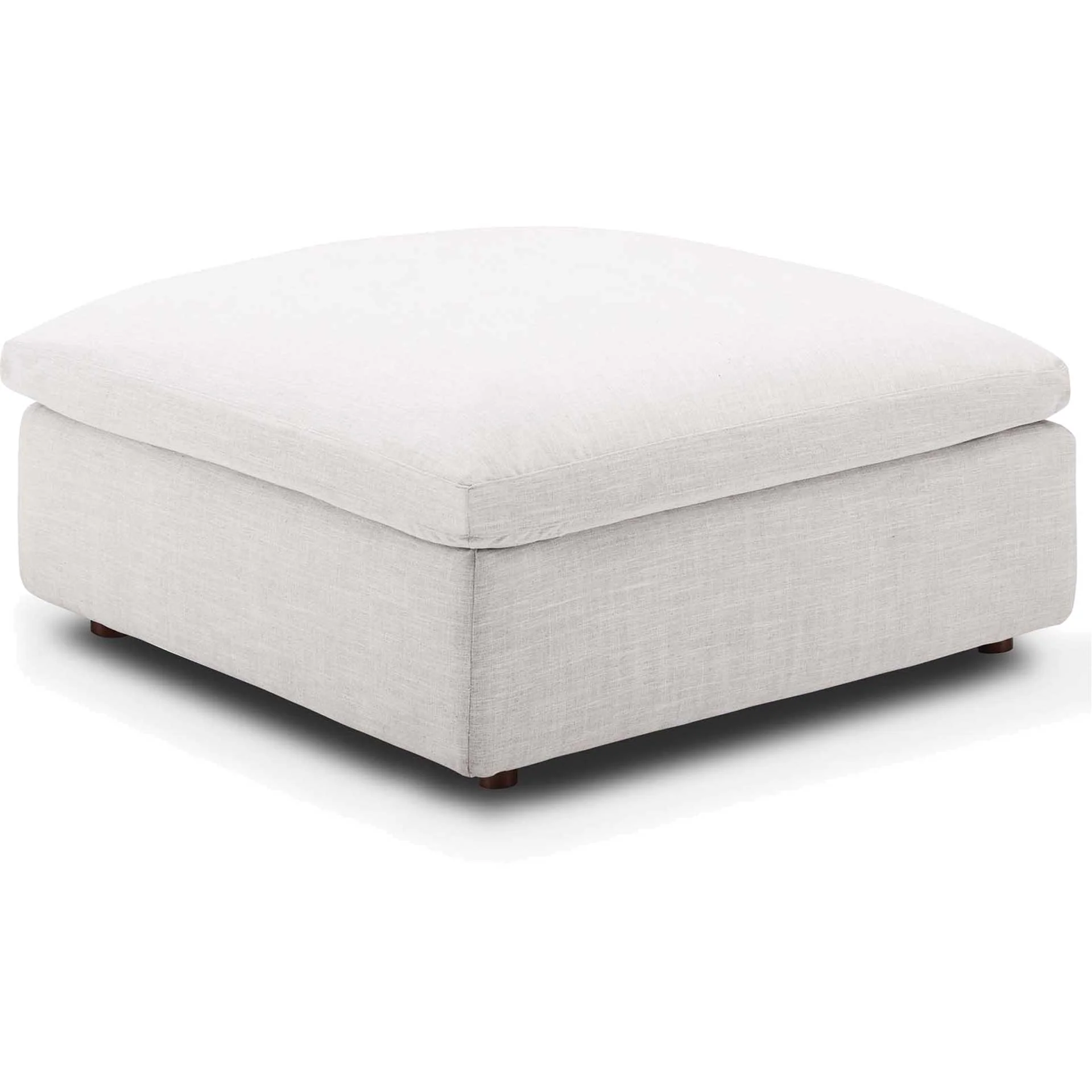 Carmen Overstuffed Ottoman Beige