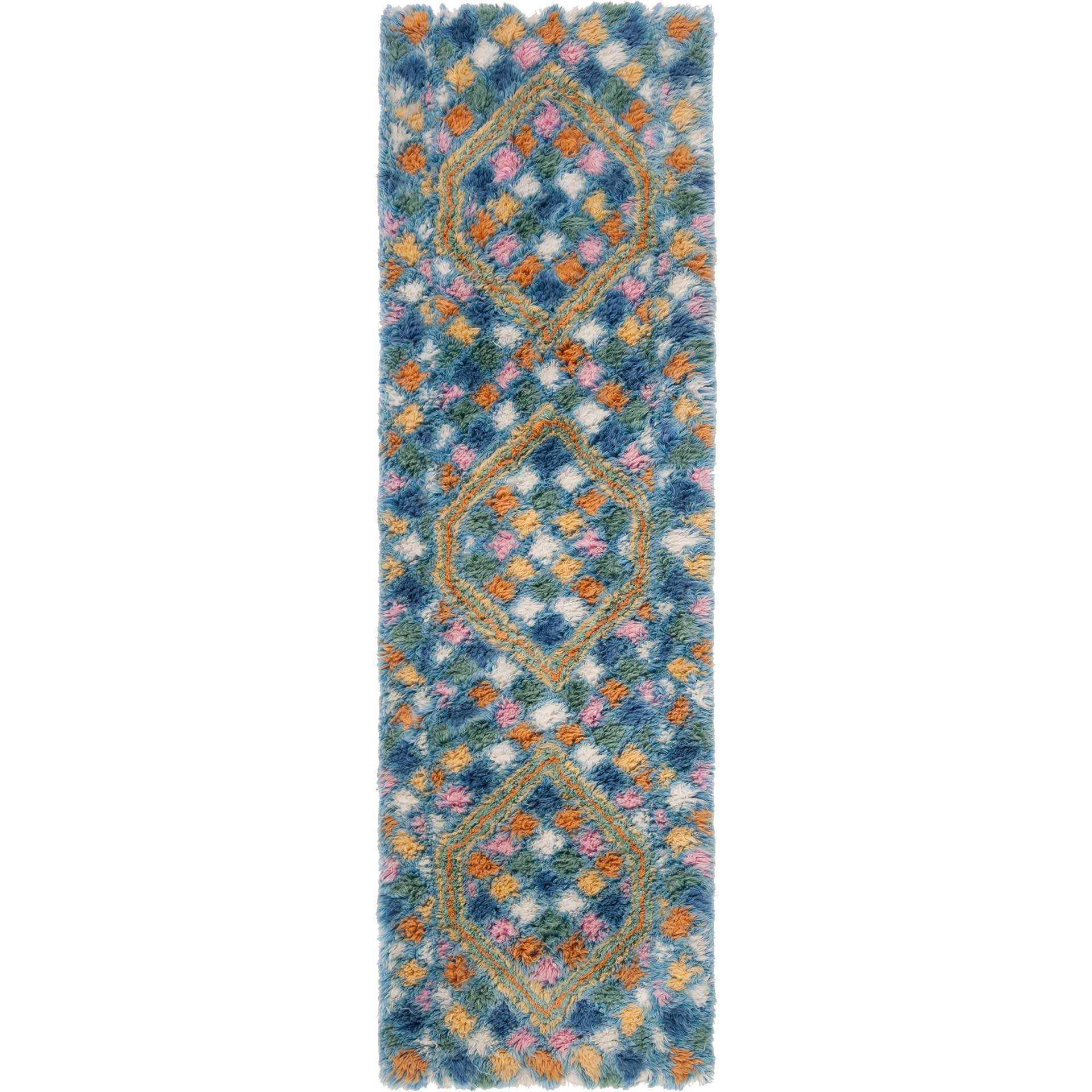 Casablanca Ivory/Blue Runner Rug