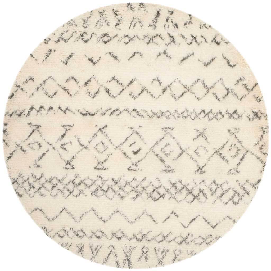 Casablanca Pyramid Ivory/Gray Round Rug