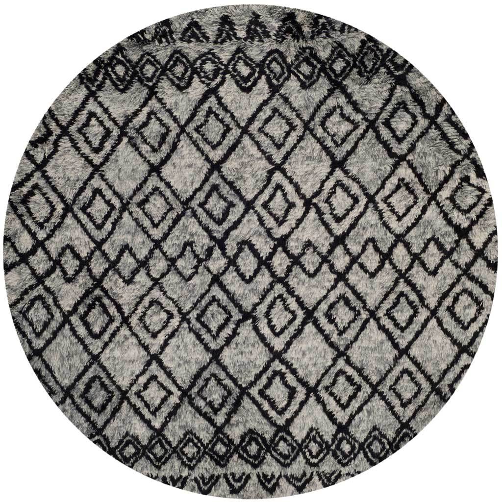 Casablanca Tribal Gray/Charcoal Round Rug