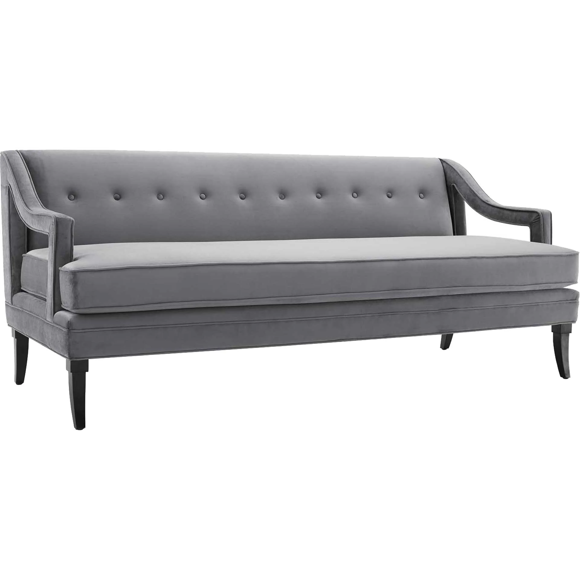 Cassandra Upholstered Velvet Sofa Gray