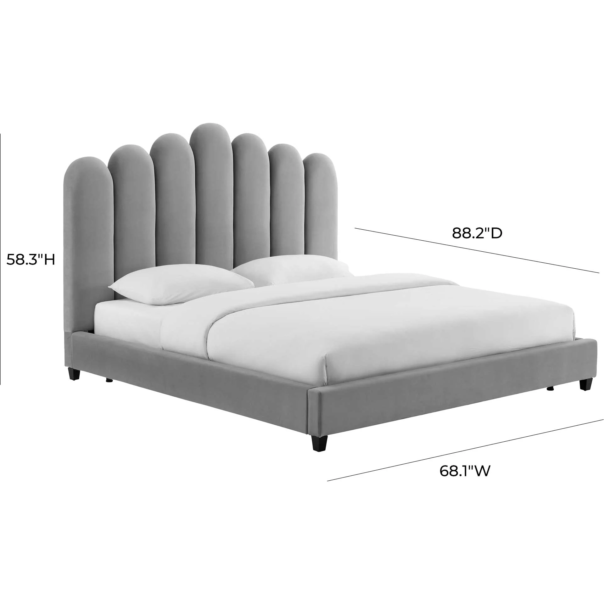 Cesta Velvet Bed Gray - Image 5