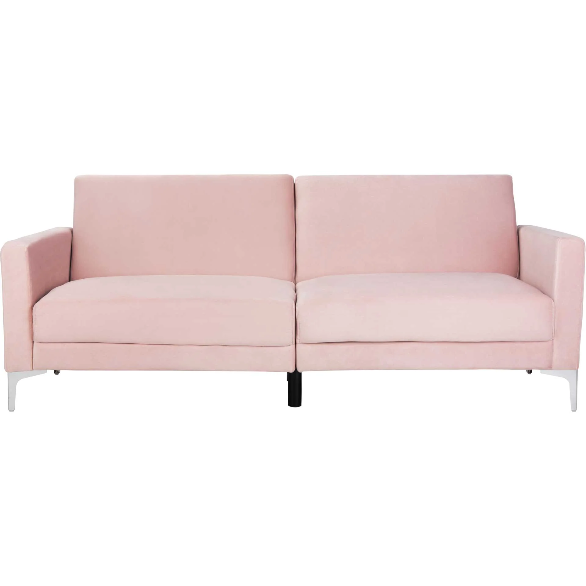 Charbel Foldable Futon Bed Pink Velvet