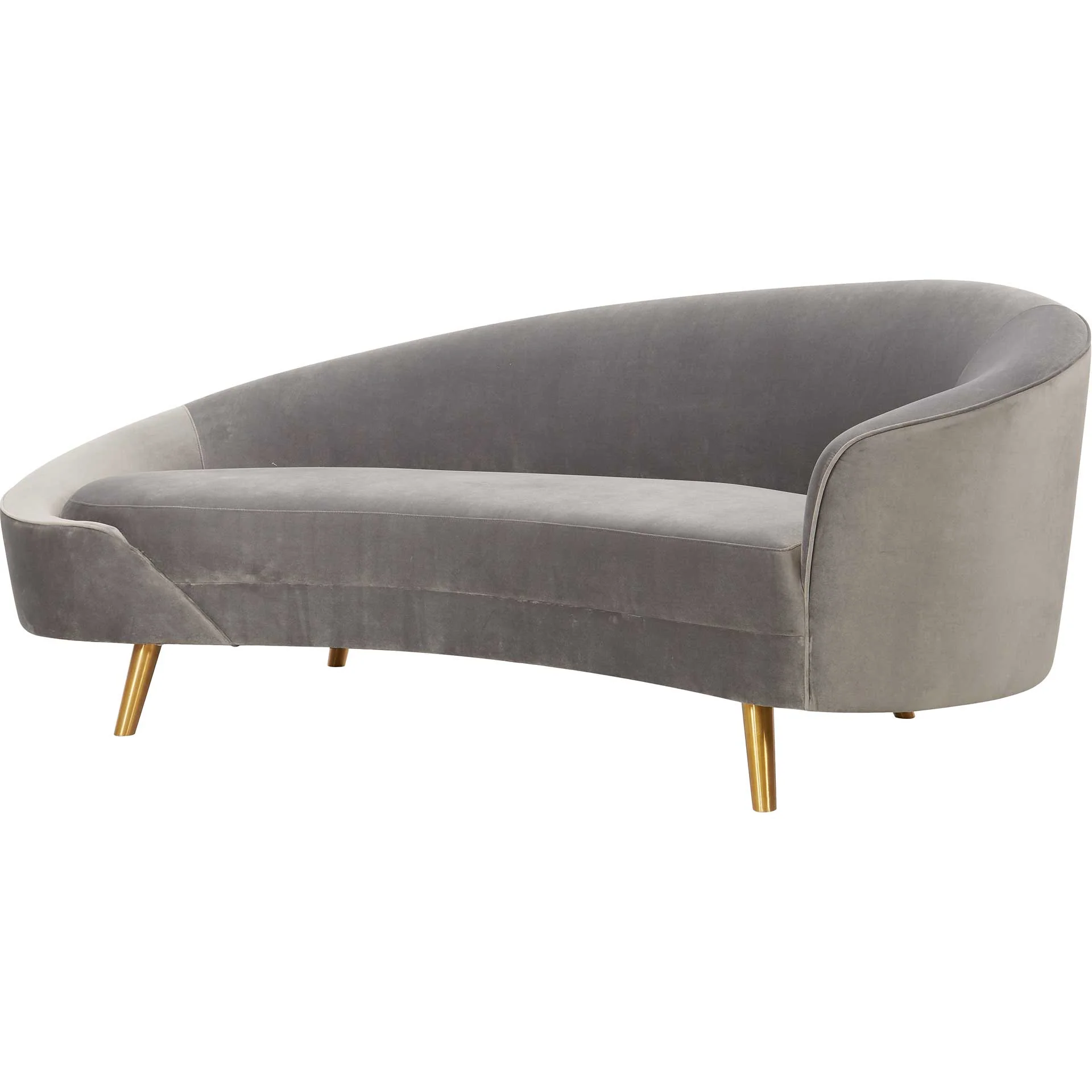 Clancy Velvet Sofa Gray