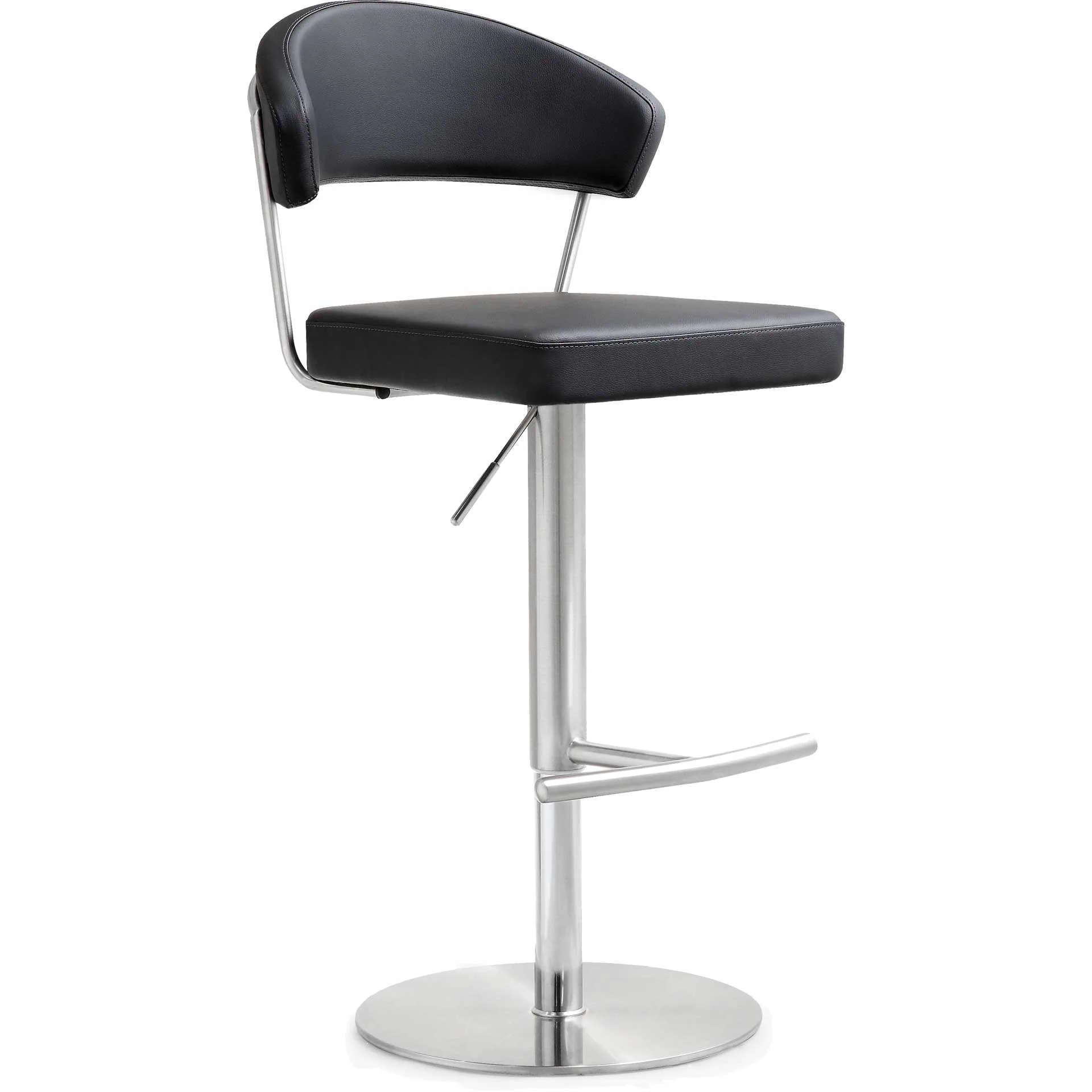 Coffe Stainless Steel Bar Stool Black