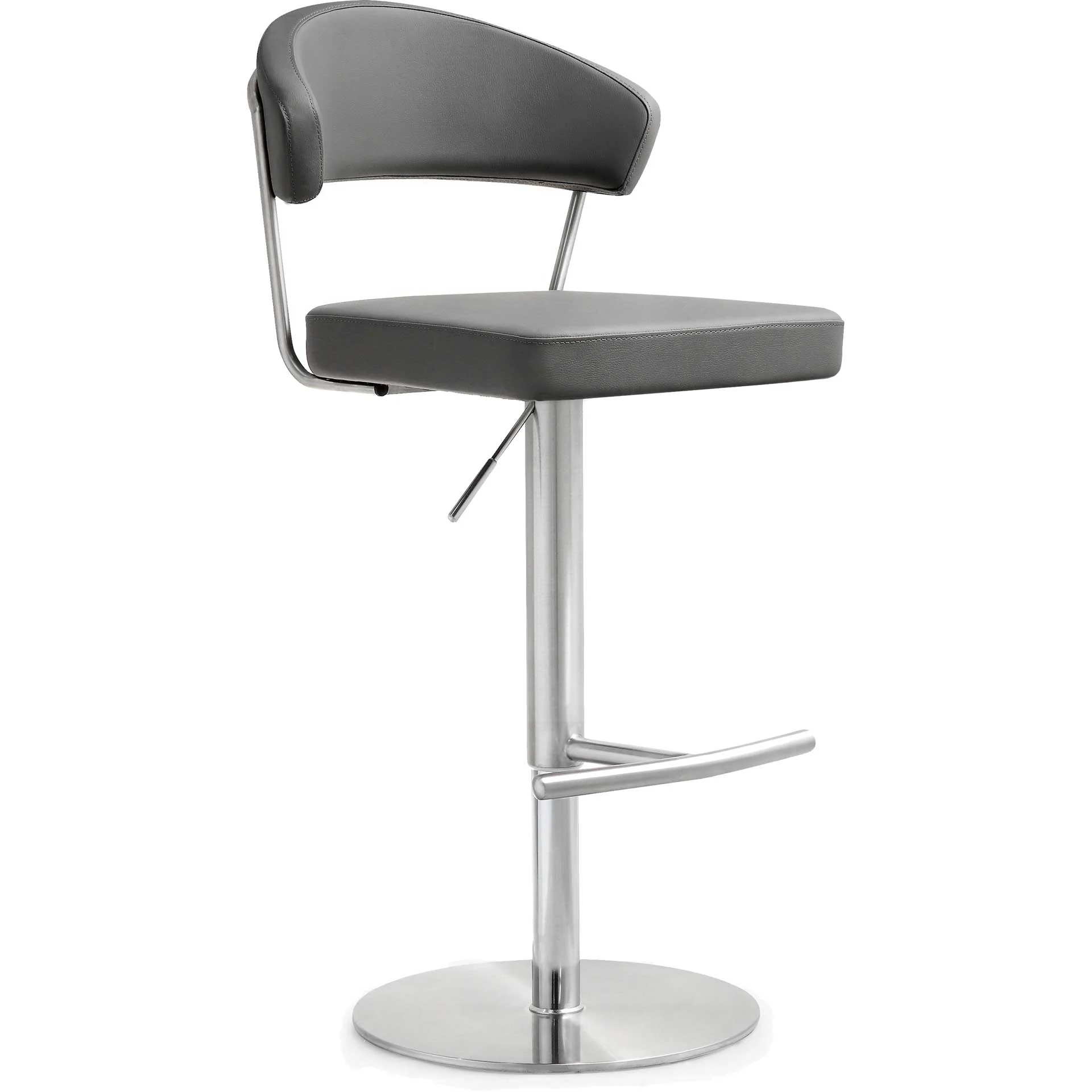 Coffe Stainless Steel Bar Stool Gray