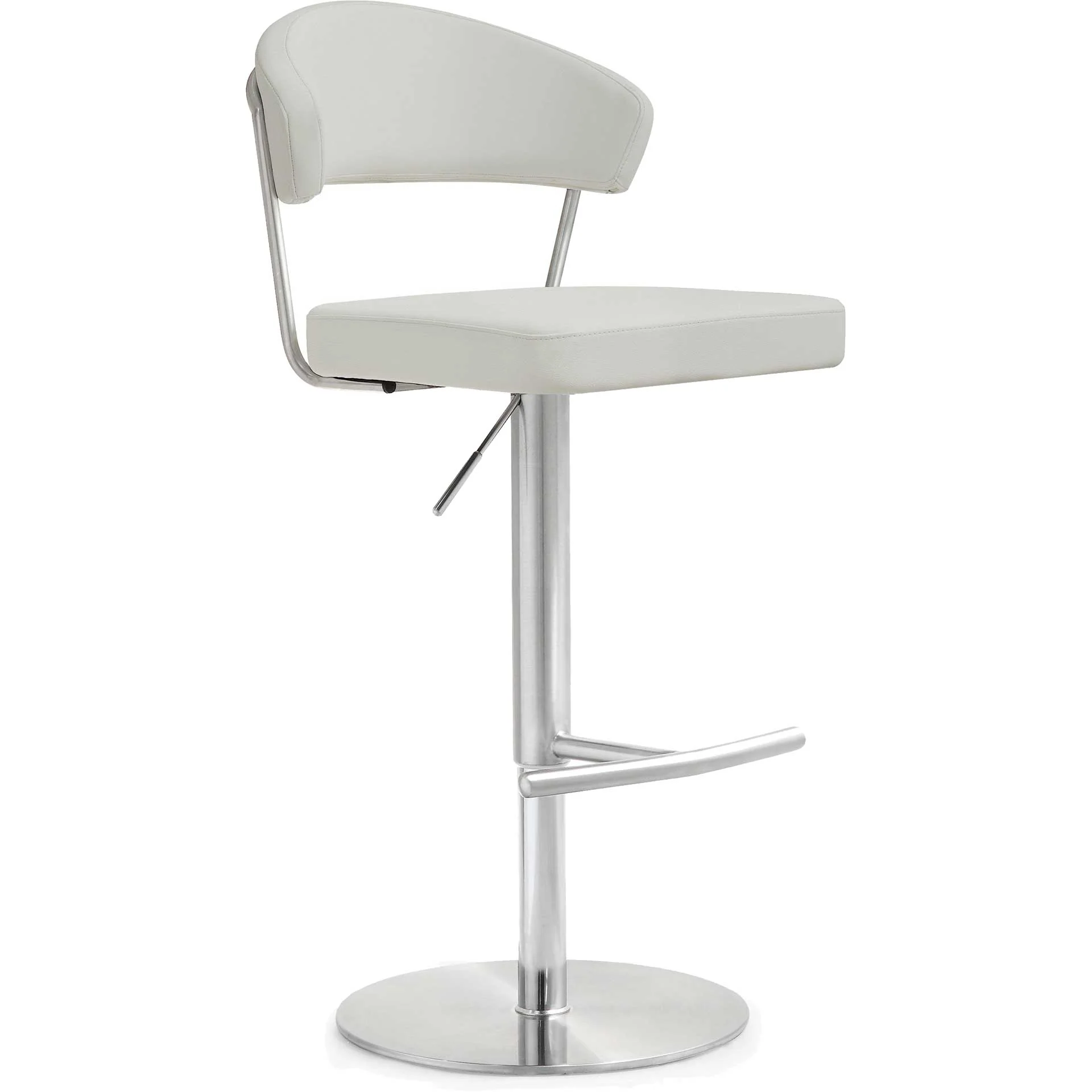 Coffe Stainless Steel Bar Stool Light Gray