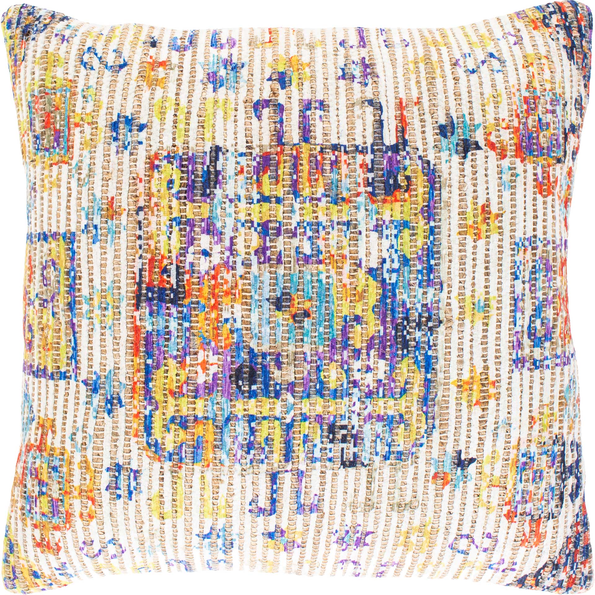 Conrad Pillow Beige/Bright Orange/Violet