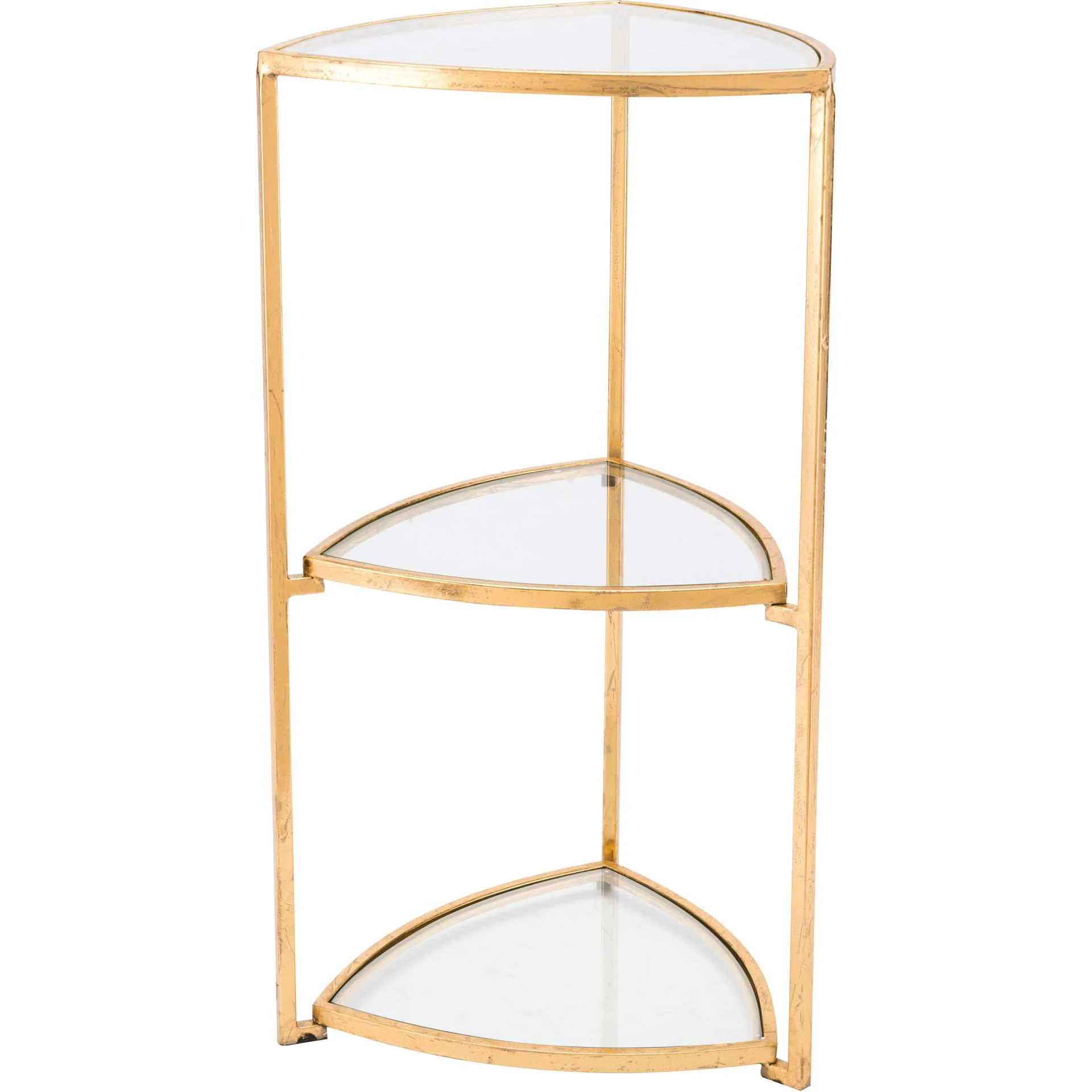 Corner Tri Level Table Gold
