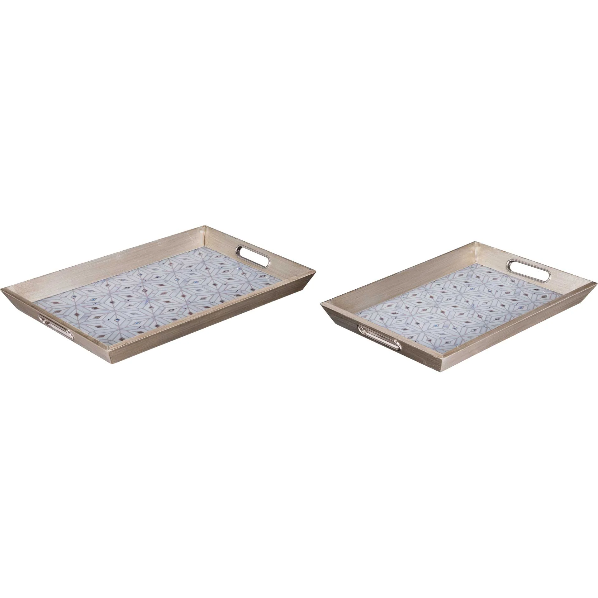 Cundri Tray Antique Silver (Set of 2)