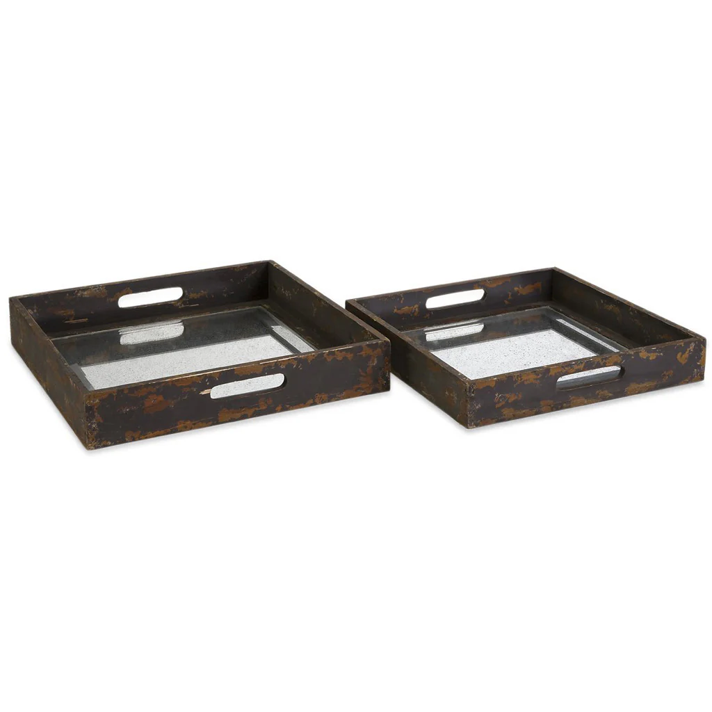 Custer Mirrored Trays (Set of 2)