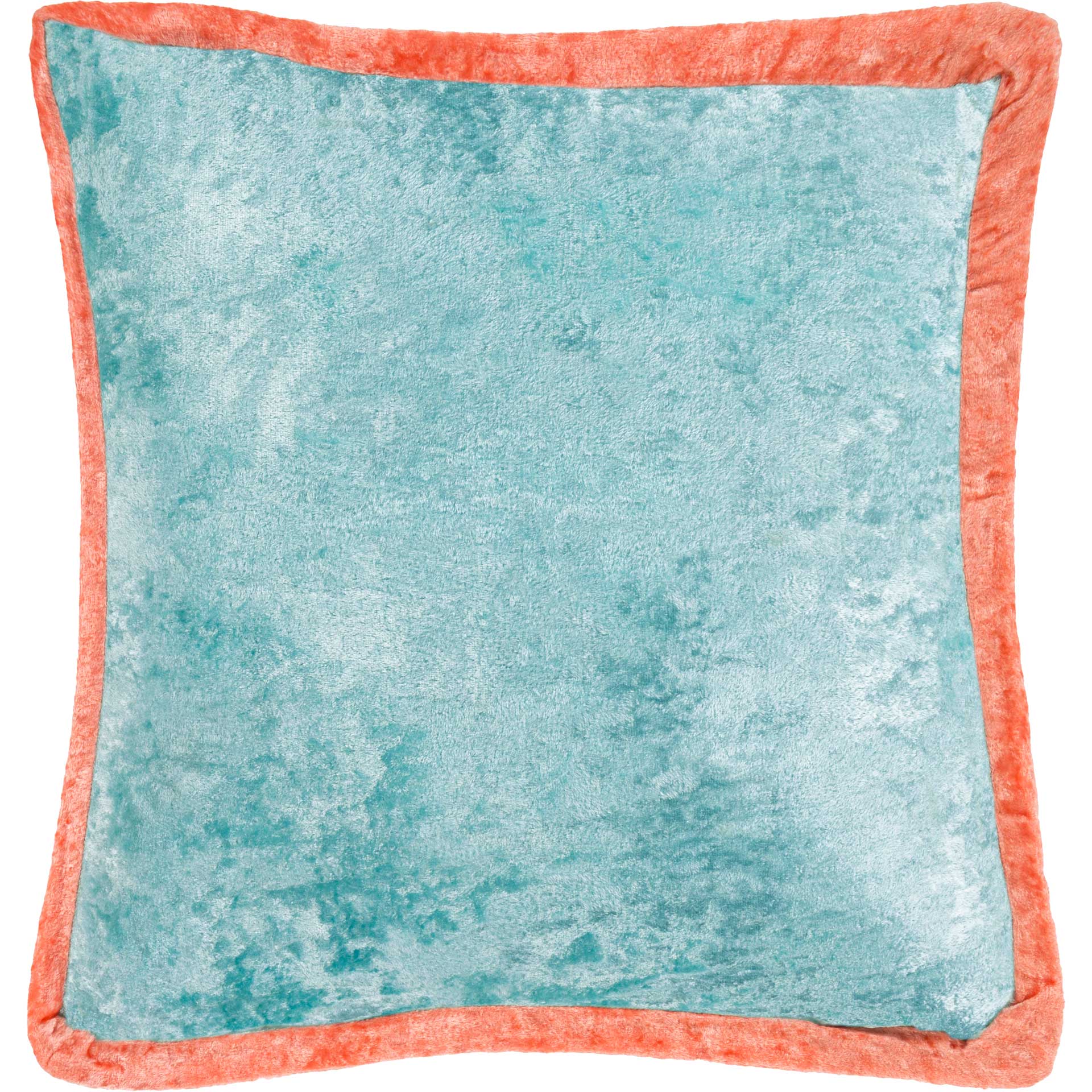 Cyrus Pillow Aqua/Bright Orange