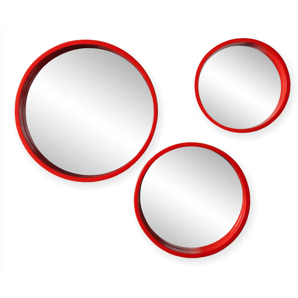 Daws Wall Mirror Red/Orange (Set of 3)