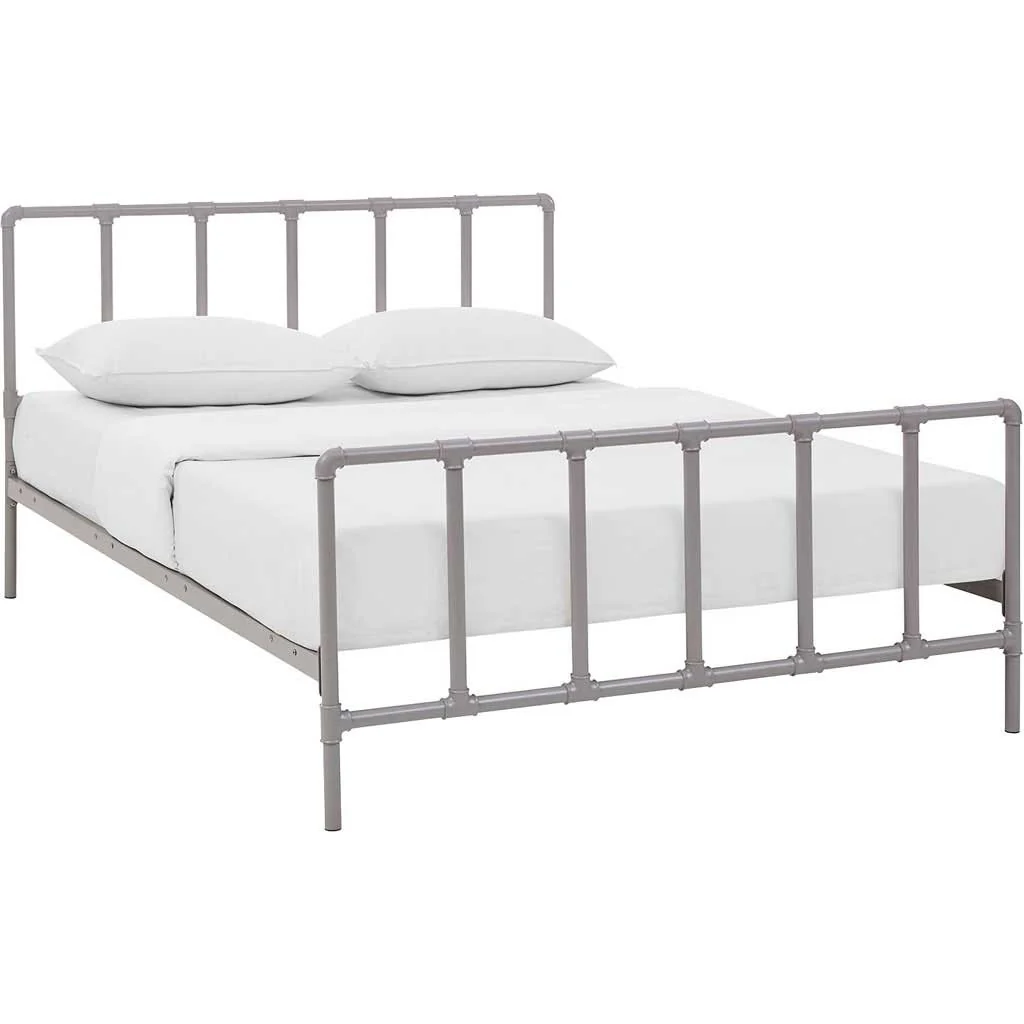 Dickens Stainless Steel Bed Gray