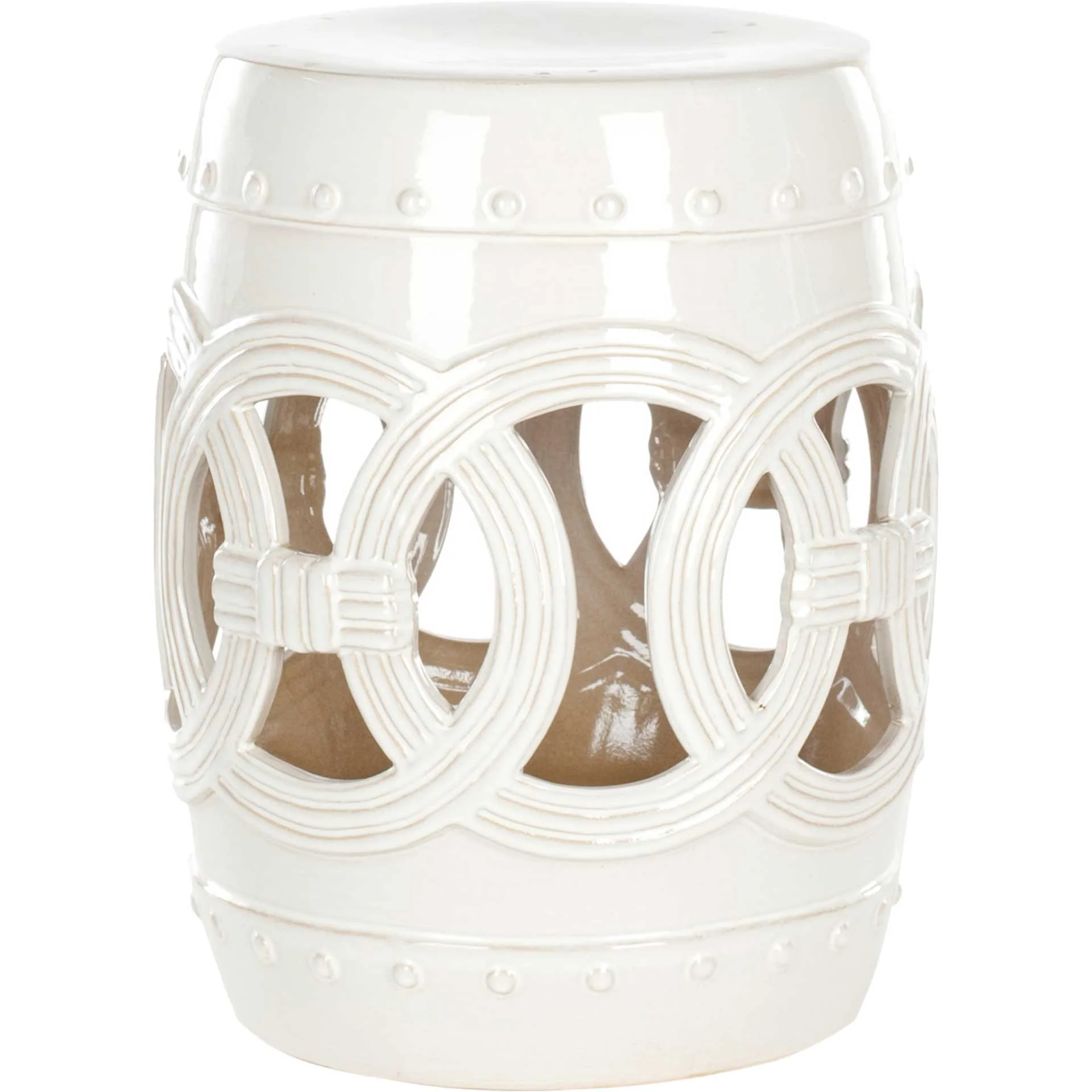 Double Coin Garden Stool Antique White