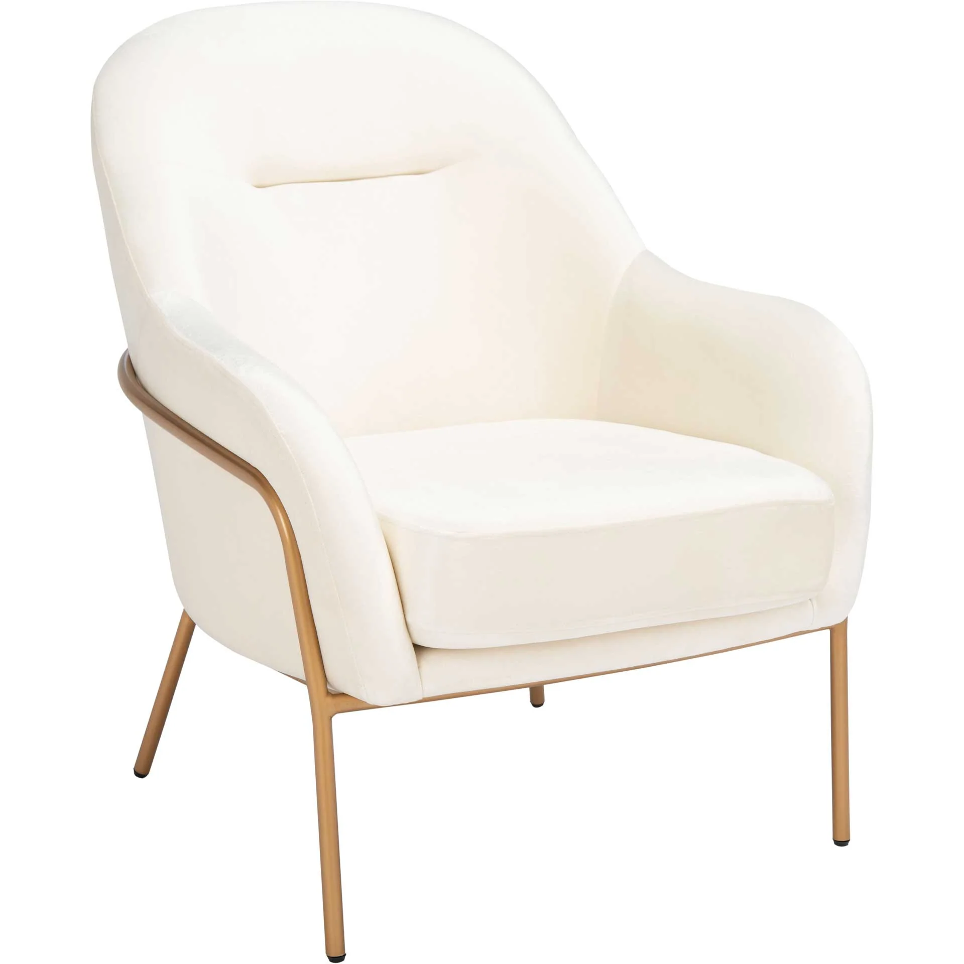 Eldon Velvet Accent Chair Cream/Gold
