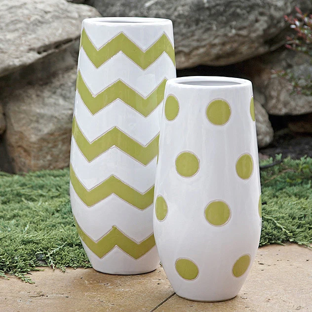 Elite Green Apple Polka-Dot Vase - Image 2