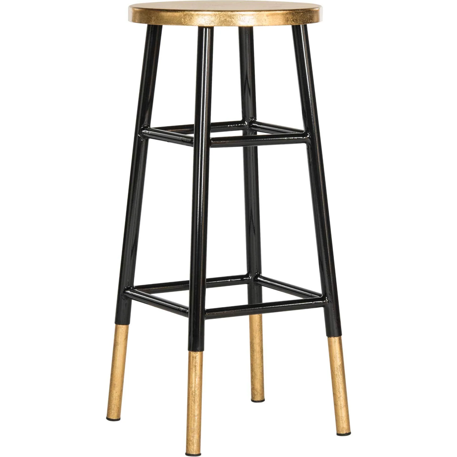 Ema Dipped Gold Leaf Bar Stool Black