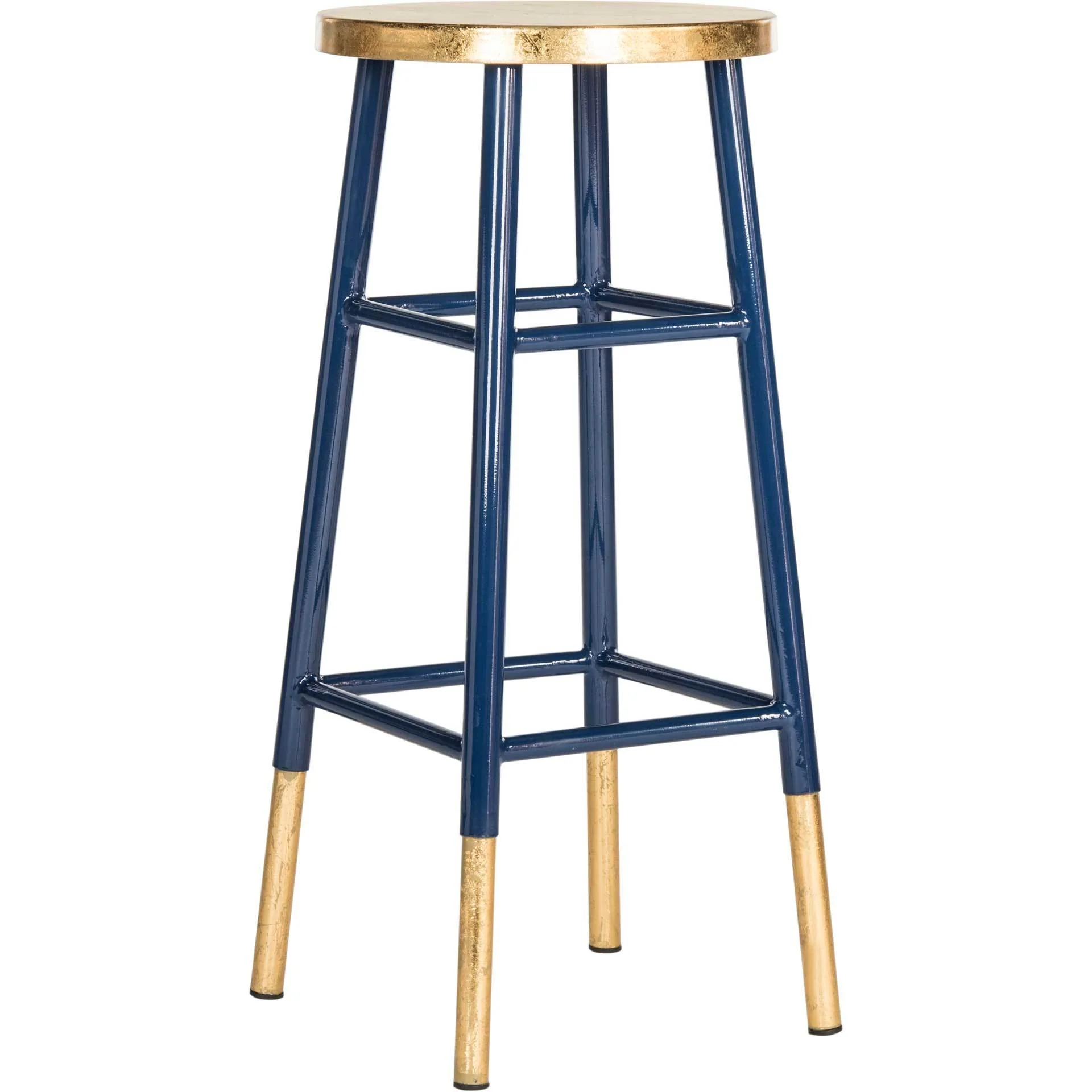 Ema Dipped Gold Leaf Bar Stool Navy