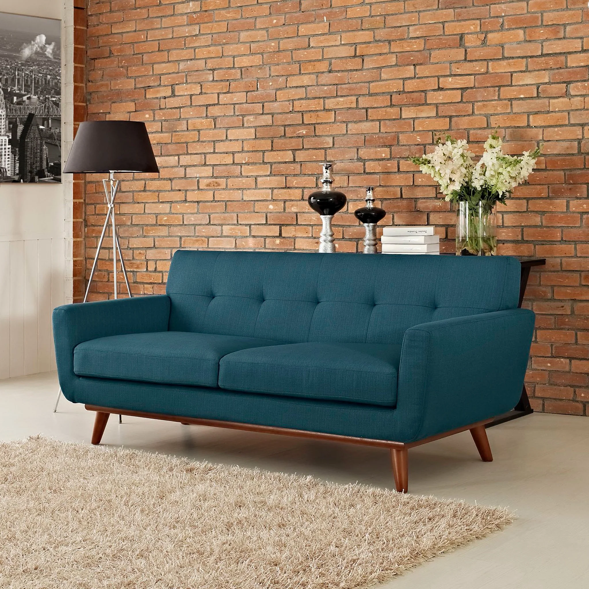 Emory Upholstered Loveseat Azure - Image 4