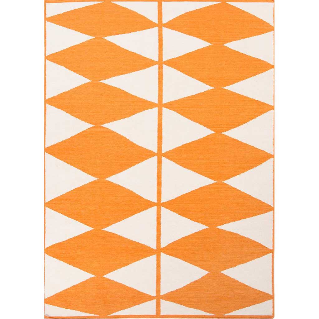 En Casa Harlequin White/Orange Area Rug