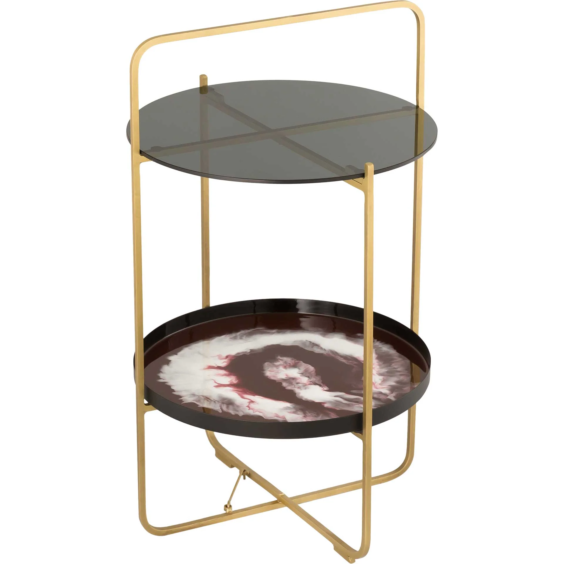 Enamel Side Table Plum/White