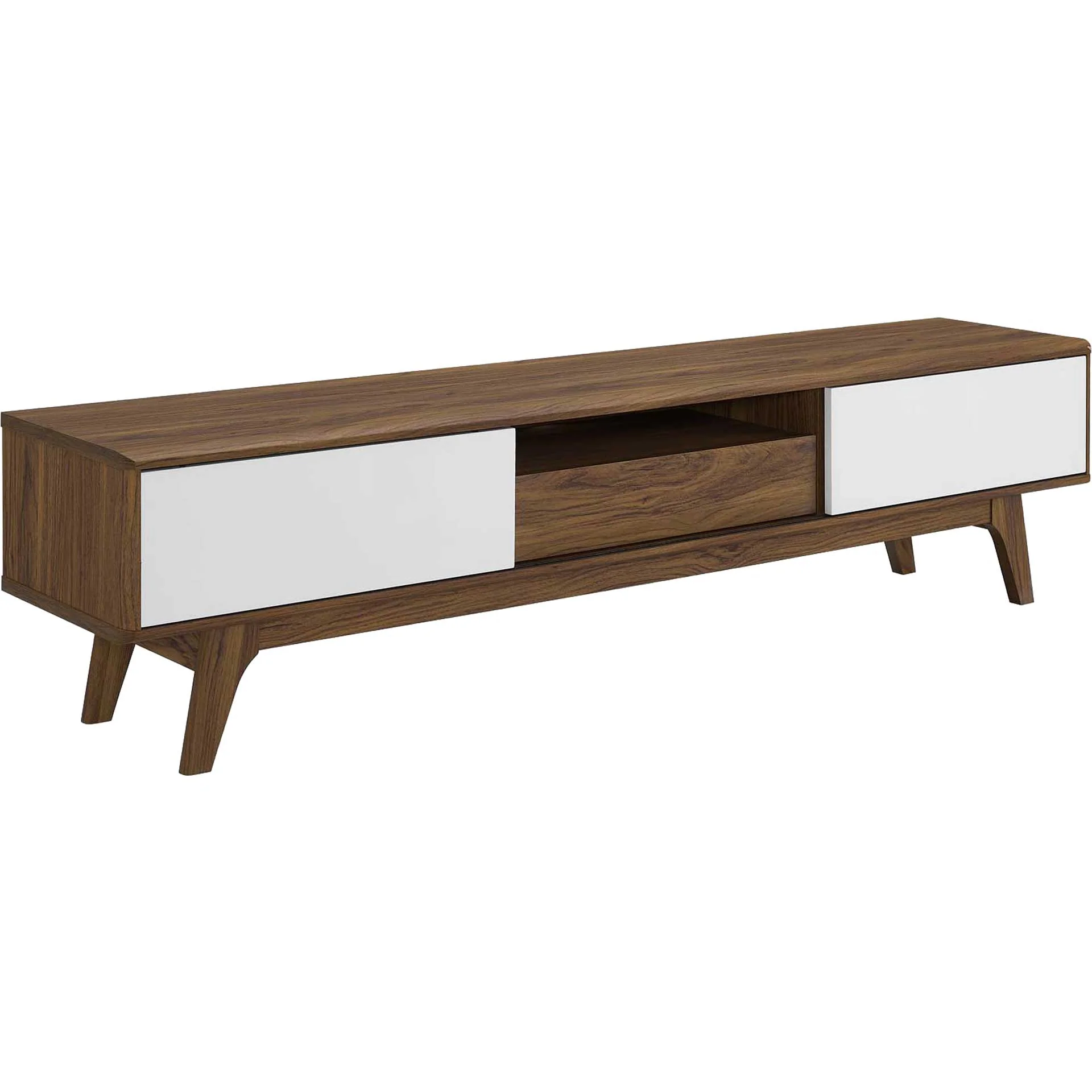 Encasa Wood TV Stand Walnut/White