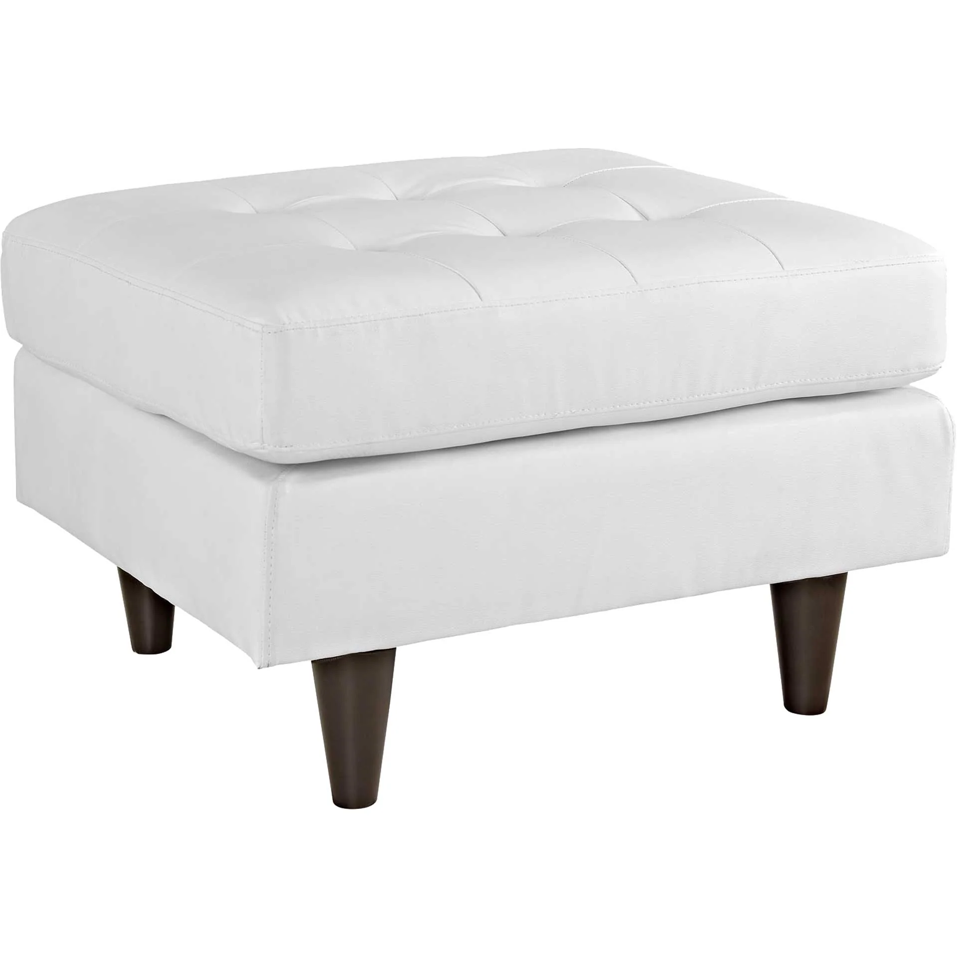 Era Rectangular Bonded Leather Ottoman White