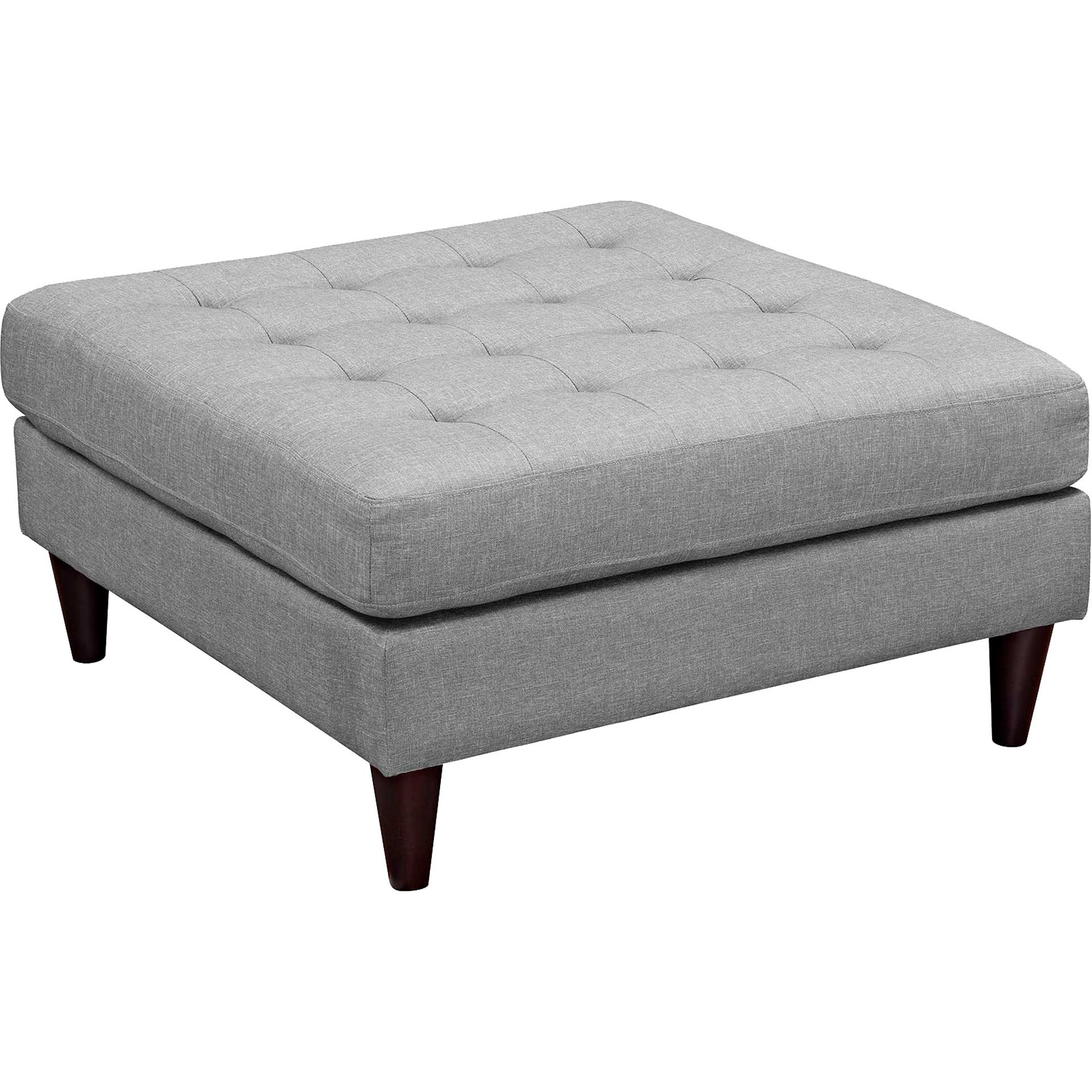 Era Square Upholstered Fabric Ottoman Light Gray