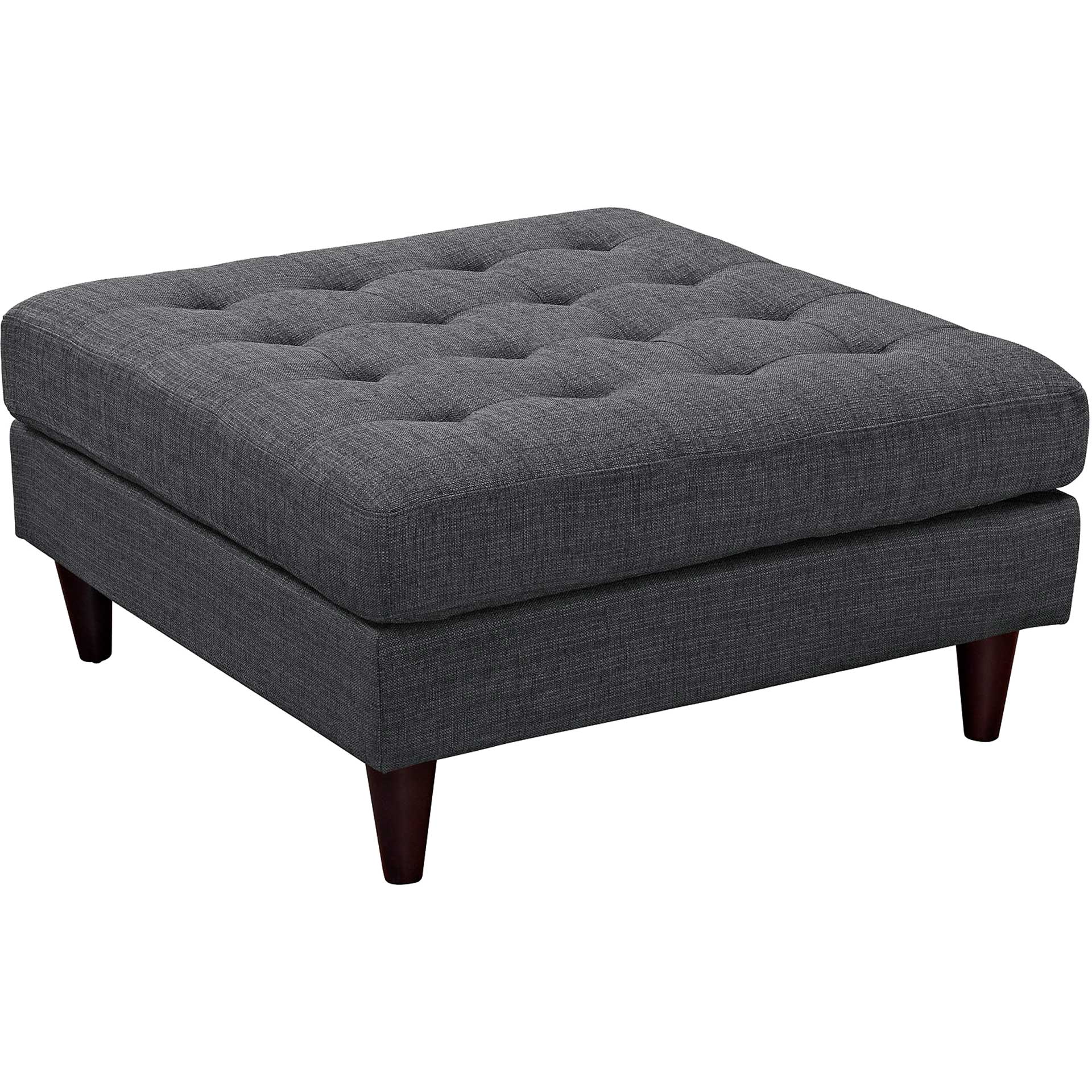 Era Square Upholstered Fabric Ottoman Gray