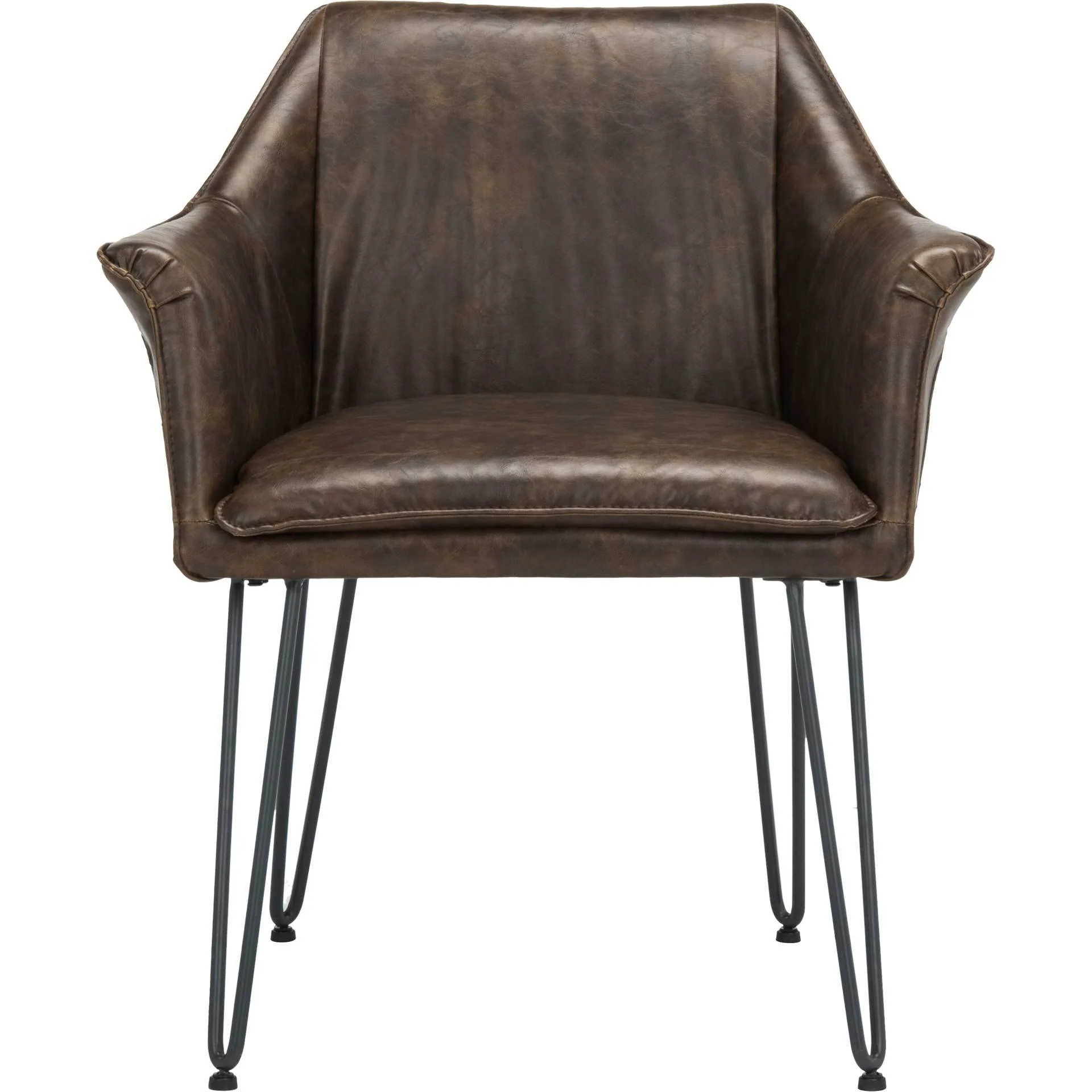 Esabella Leather Dining Chair Dark Brown (Set of 2)