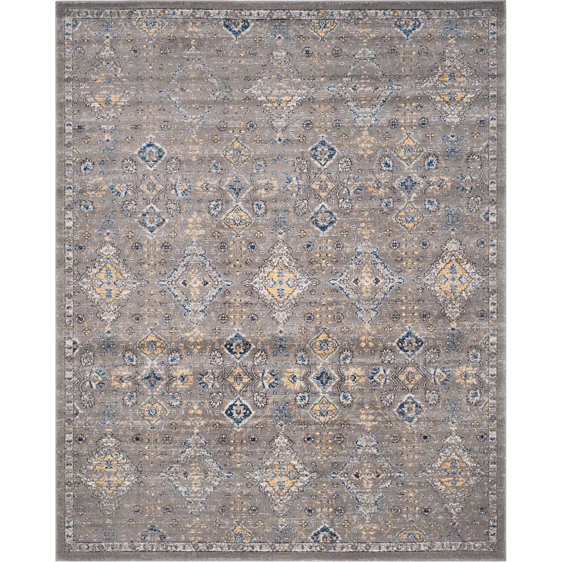 Evoke Dark Gray/Yellow Area Rug