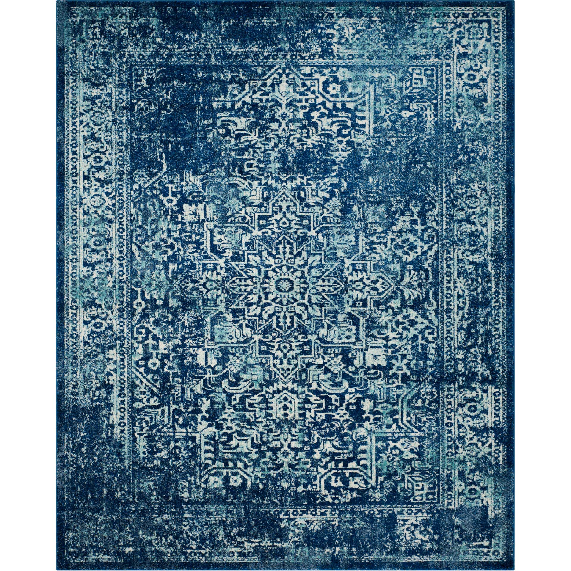 Evoke Oriental Navy/Ivory Area Rug