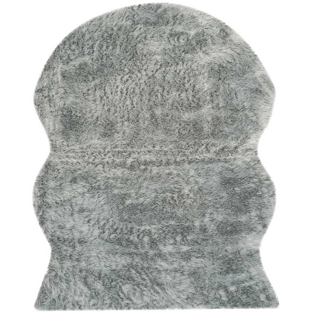 Faux Sheepskin Pelt Light Gray Area Rug