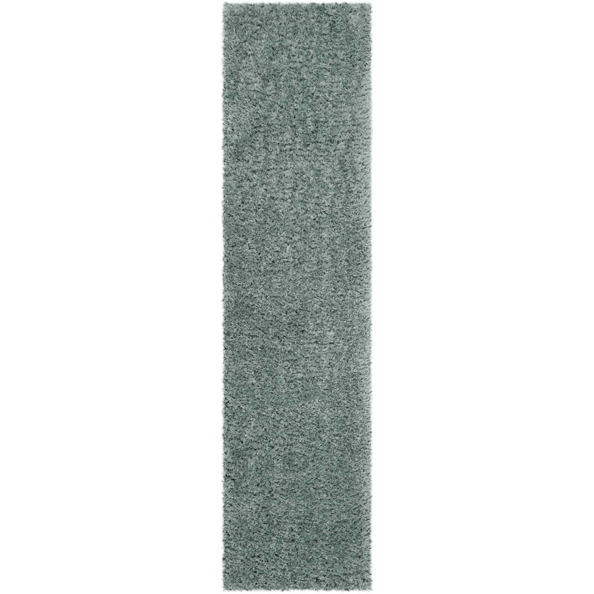 Flokati Shag Blue Runner Rug