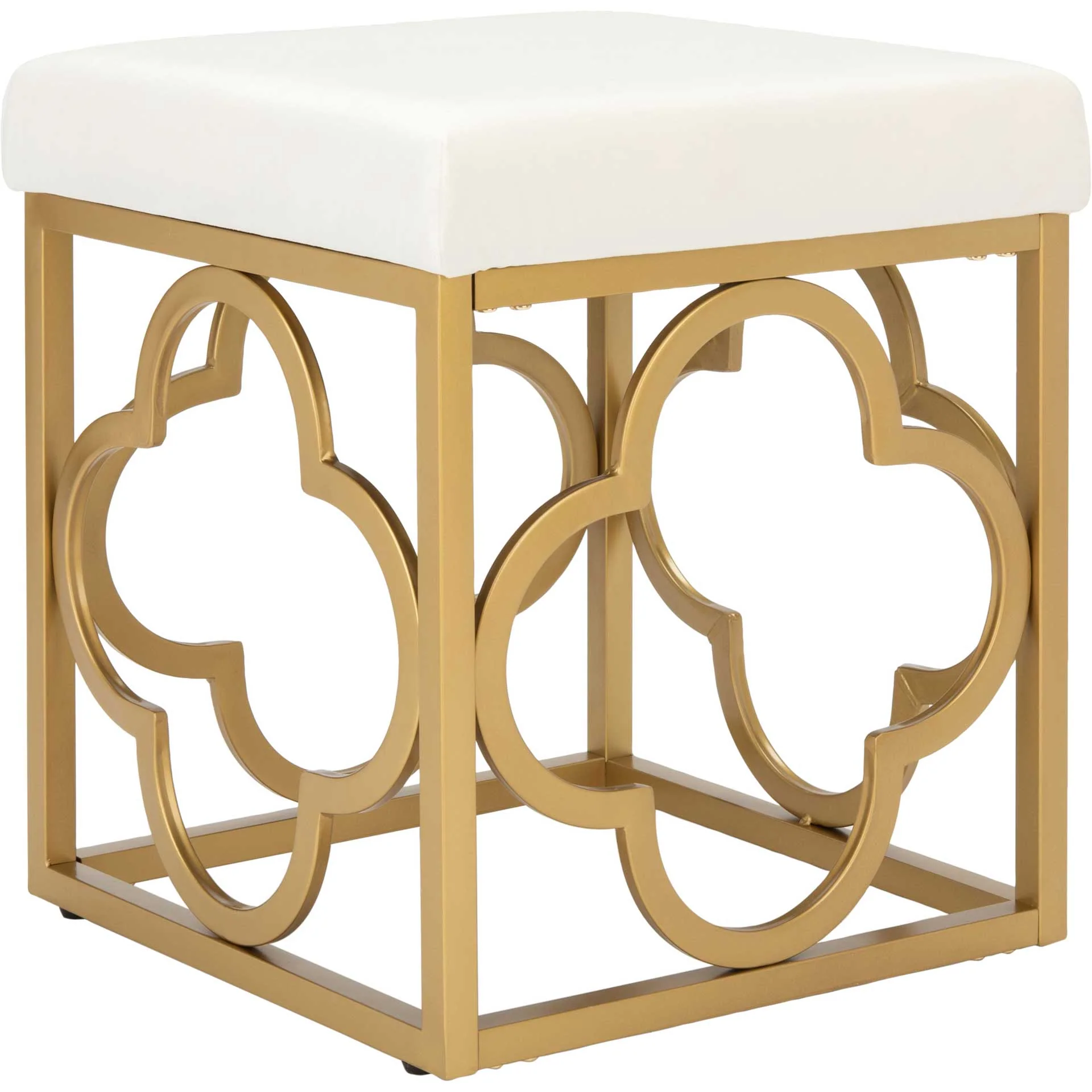 Florence Square Ottoman Creme/Gold