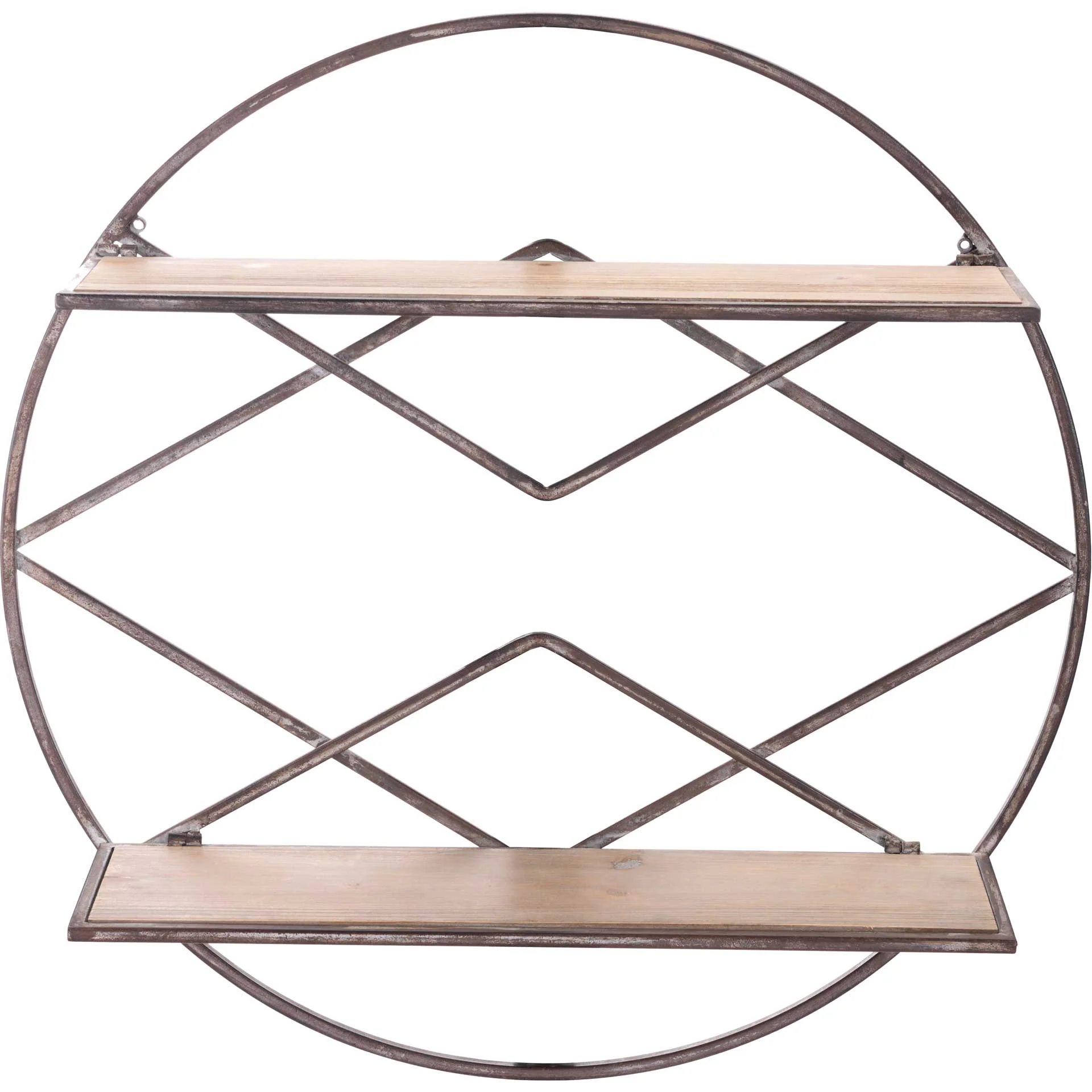 Folding Round Shelf Brown