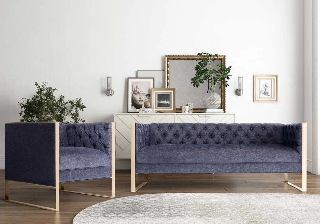 Fontaine Navy Sofa - Image 7