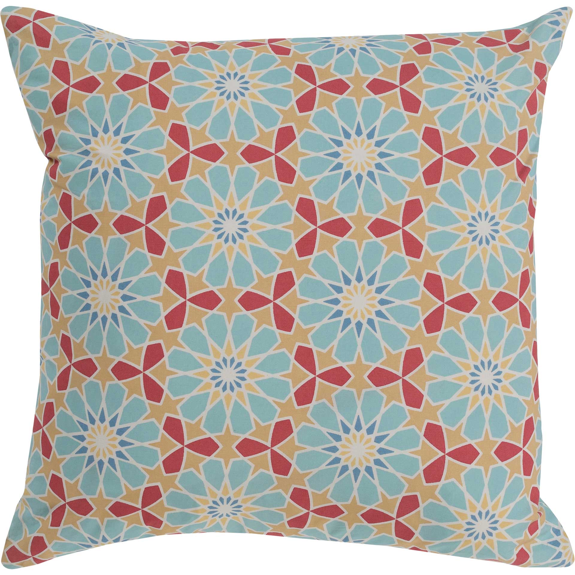 Frances Pillow Aqua/Rose/Camel
