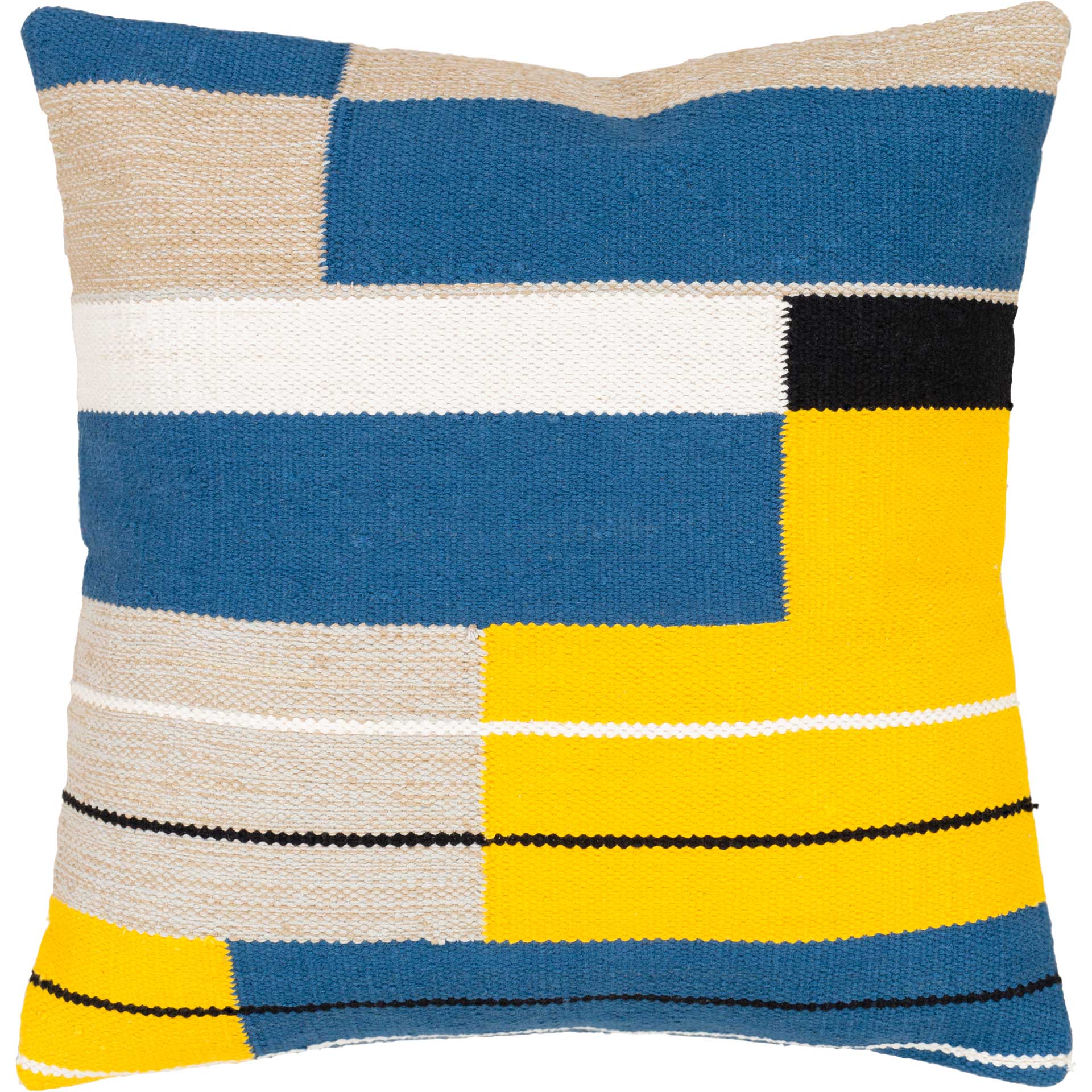 Hamad Pillow Dark Blue/Denim/Bright Yellow