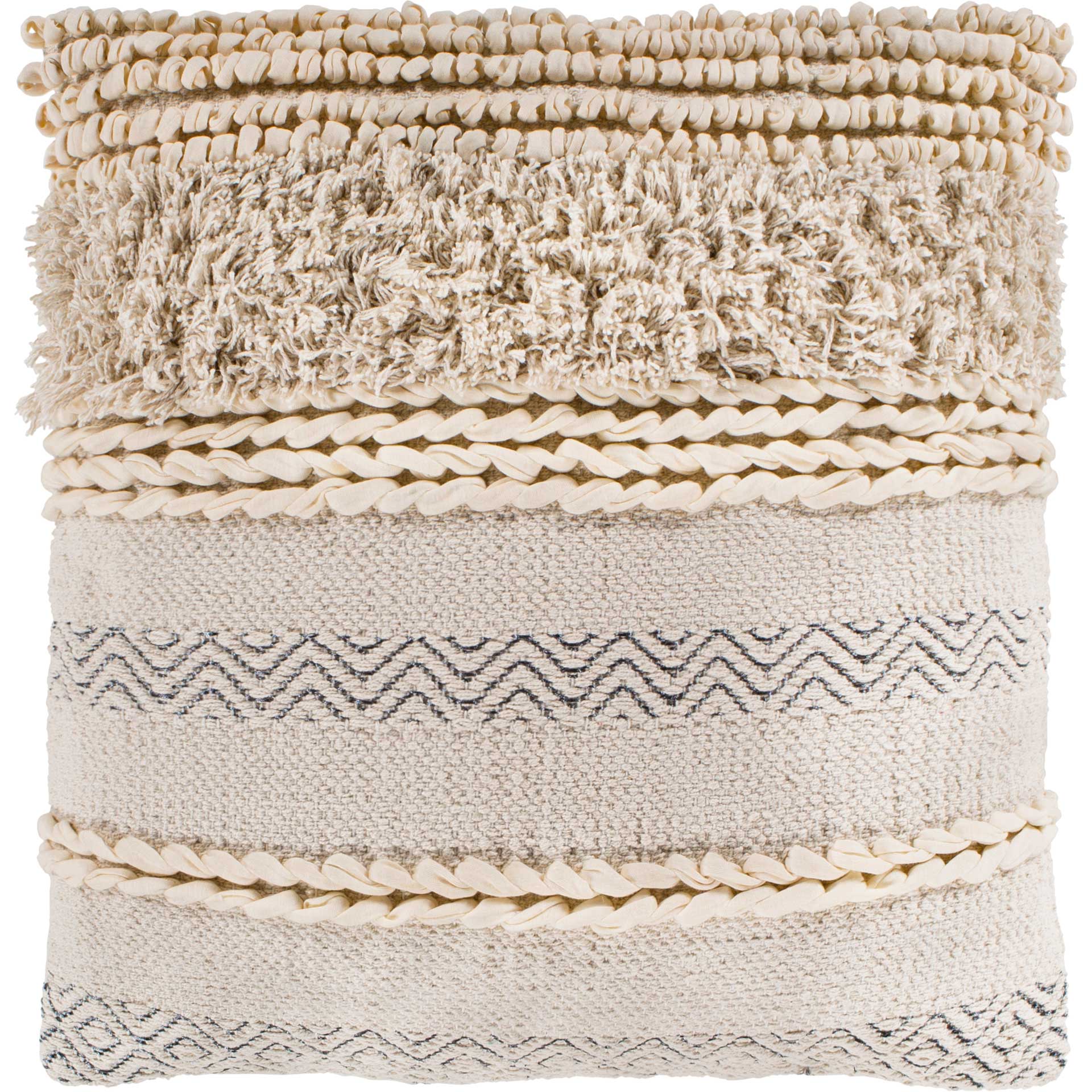 Heidi Pillow Beige/Cream/Charcoal