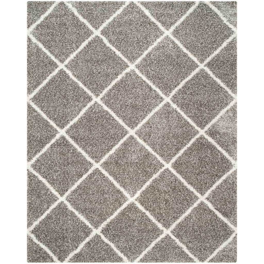 Hudson Shag Diamond Gray/Ivory Area Rug